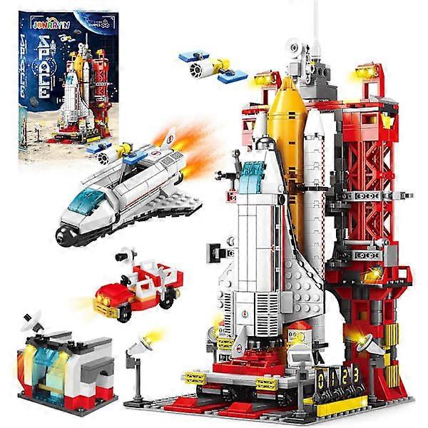 Space Exploration Toys, 3-in-1 STEM Aerospace Building Kit with Heavy Transport Rocket and Launcher