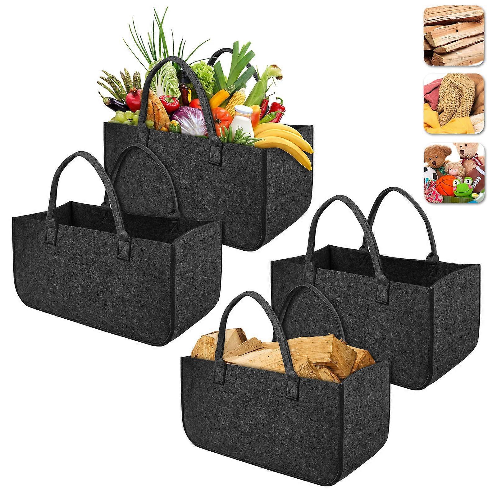 Felt Handbag, 30 kg Load Capacity, Multifunctional, Dark Gray, 4 Pieces