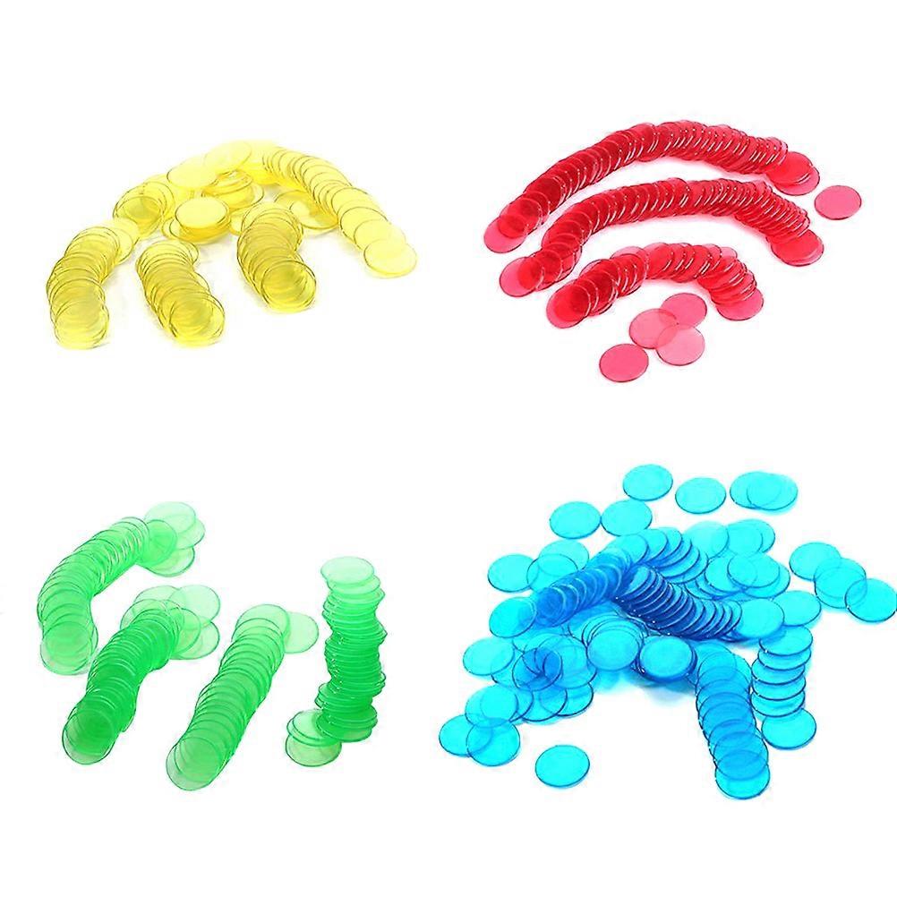 Yellow Plastic Chips for Game Use 20 Pieces Practical Counters Transparent Colors Attract Kids Attention Easily