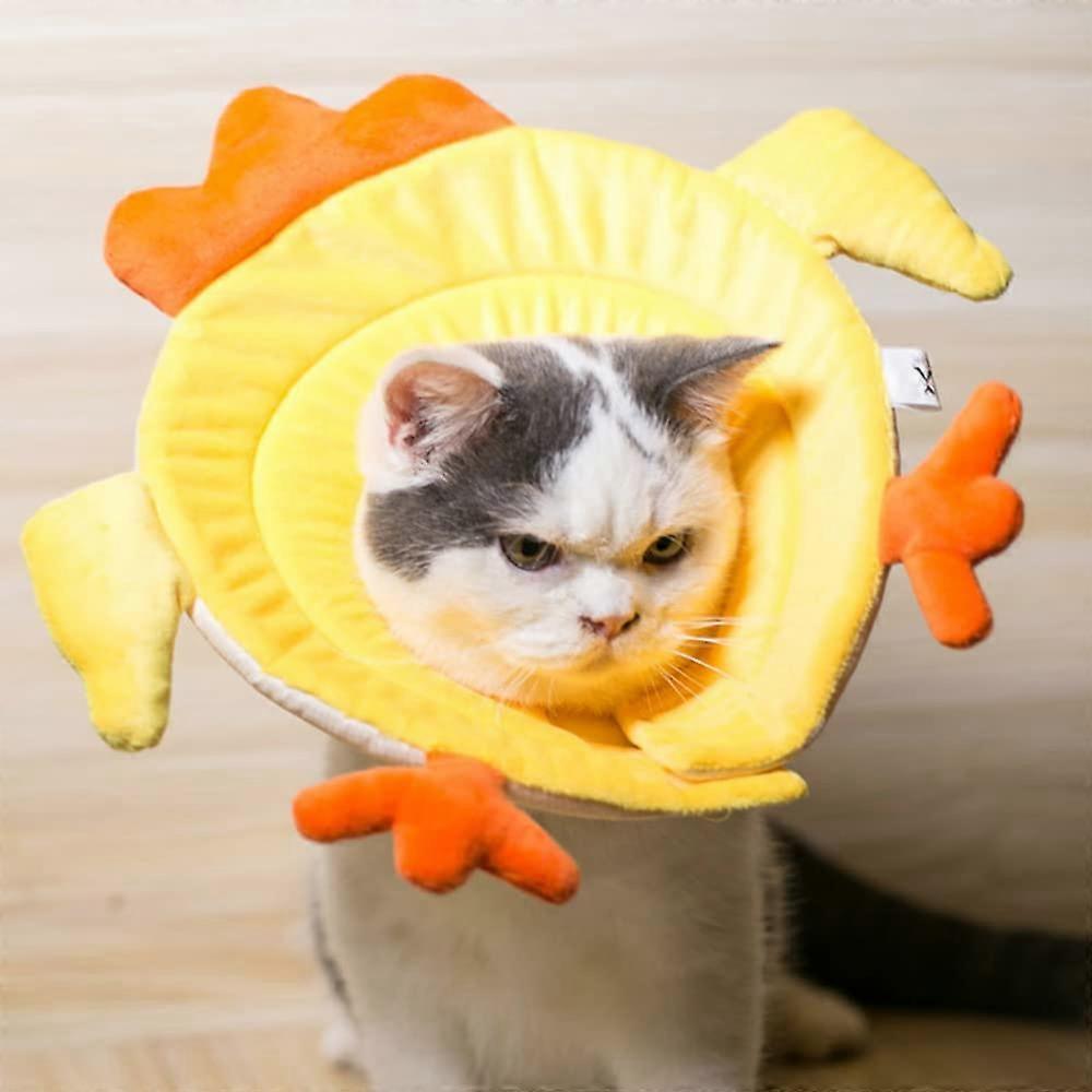 Pet Elizabethan Collar Cute Chicken Dog Cat Adjustable Wound Healing Collar Soft Cone