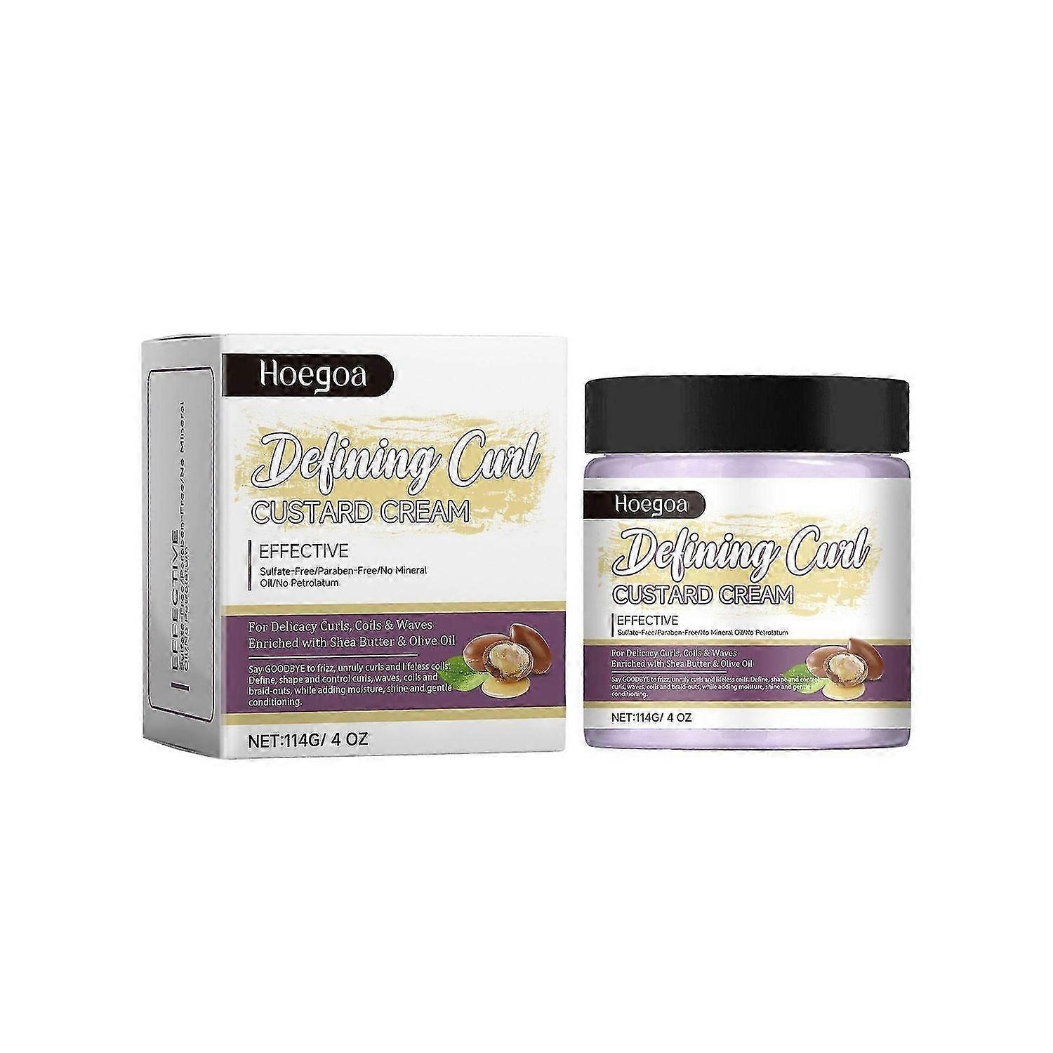 Curls Defining Custard Cream for For Delicacy Curls, Coils & Waves, Enriched with Shea Butter and Ol
