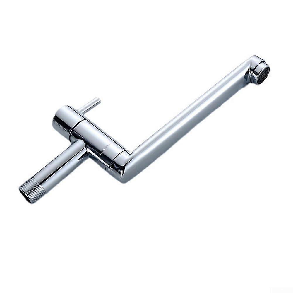 Modern wallmounted kitchen faucet with a 25 cm swivel spout for efficient cleaning tasks.