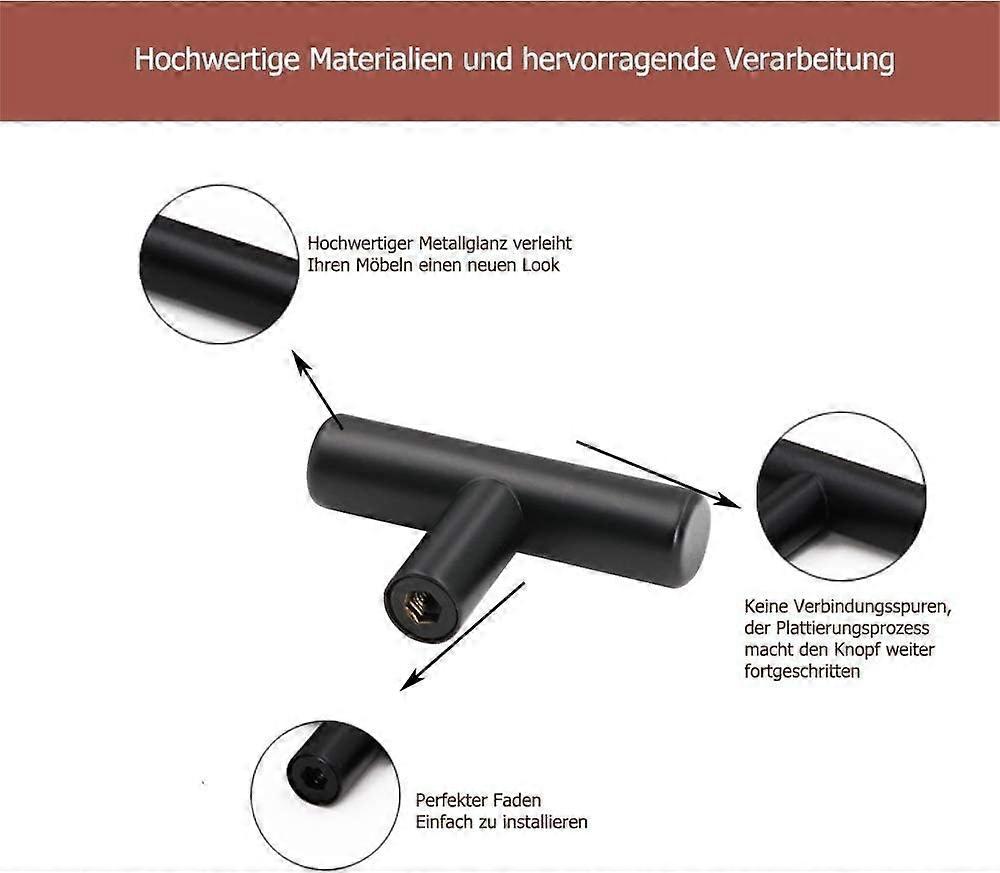 Set Of 10  Black Cabinet Knobs Black Kitchen Door Knobs - Solid Black Kitchen Cabinet Knob