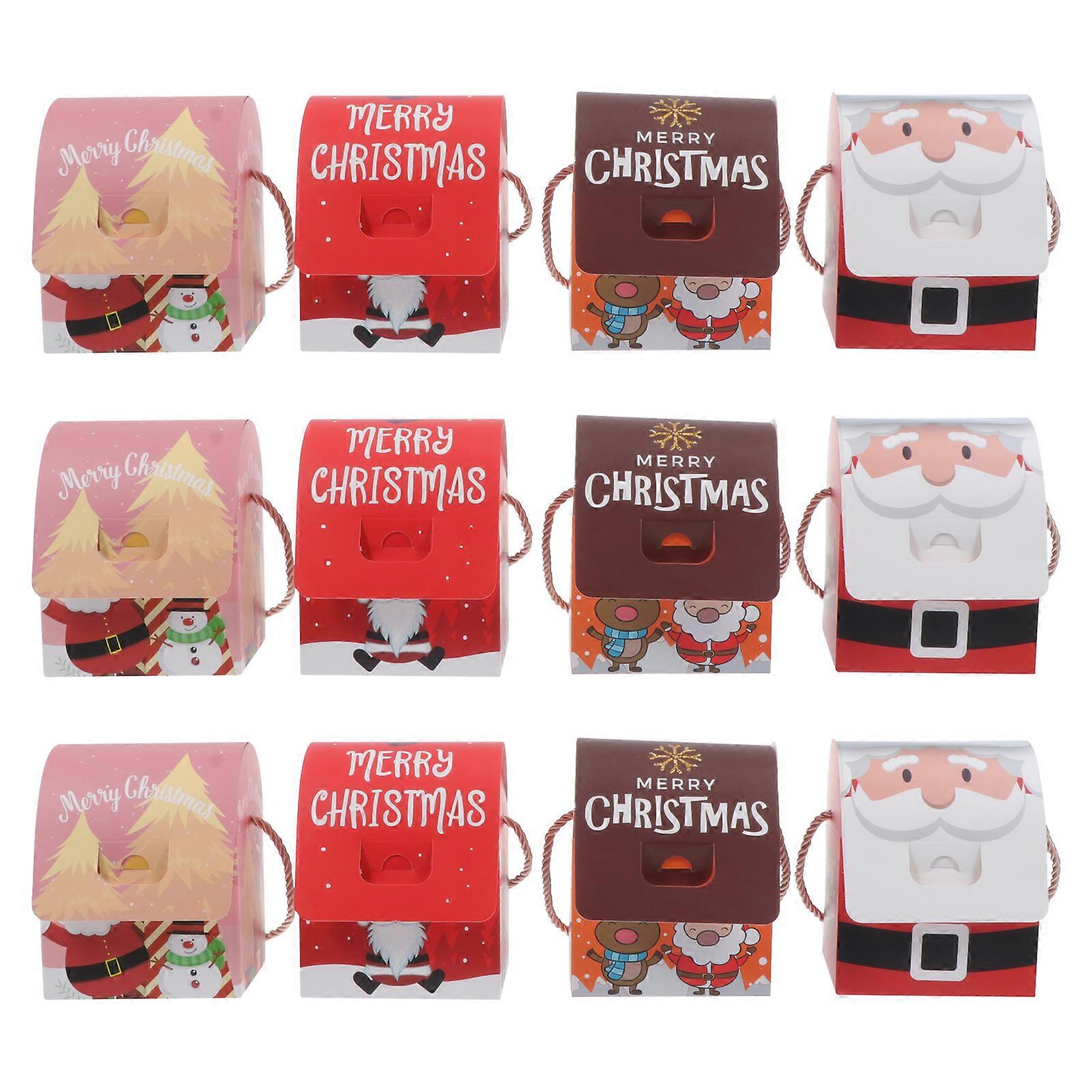Paper Materials 12Pcs Christmas Gift Packing Boxes Assorted Color Decoration Boxes Suitable For Festive Atmosphere