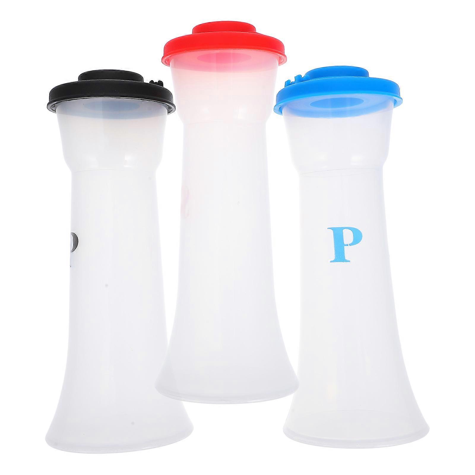 Spice Jars Plastic For Kitchen Use Cylindrical Shape Secure Lid Storing Peppers 3Pcs