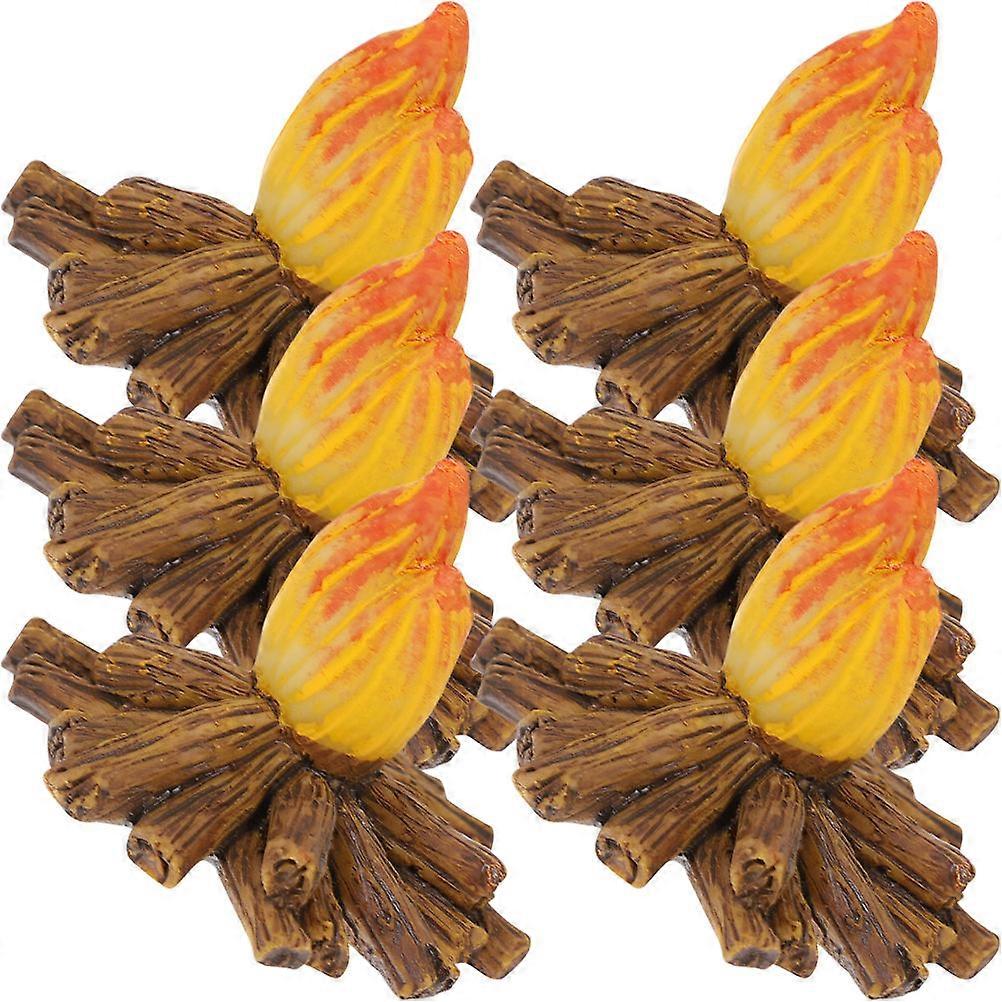 6pcs Mini Bonfire Models, Realistic Campfire Ornaments for Garden, DIY Micro Scene Props for Party, Birthday, Christmas Decoration