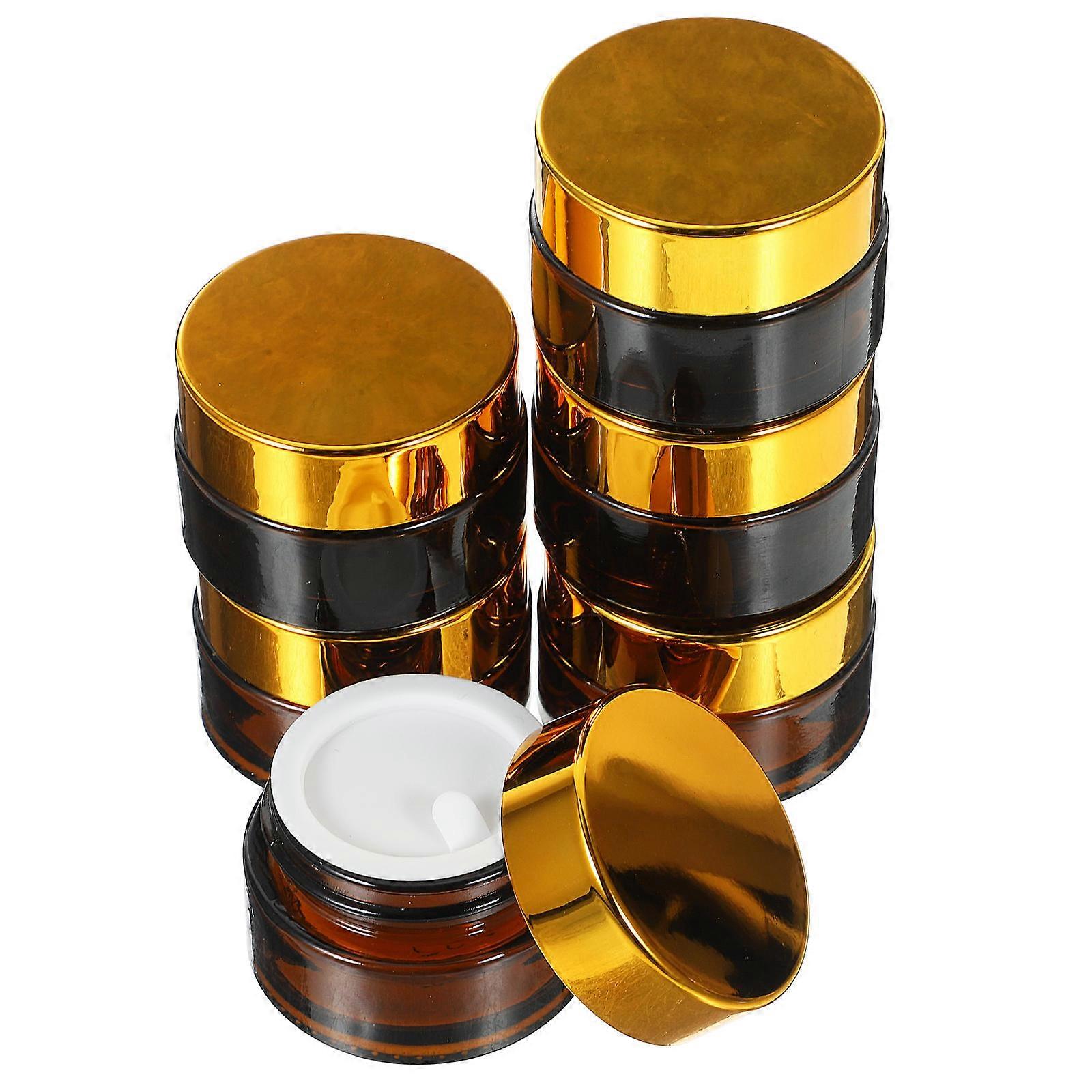Glass Empty Container 6Pack Leak-Proof Makeup Jars For Outdoor Use Convenient Round Storage Multi Color
