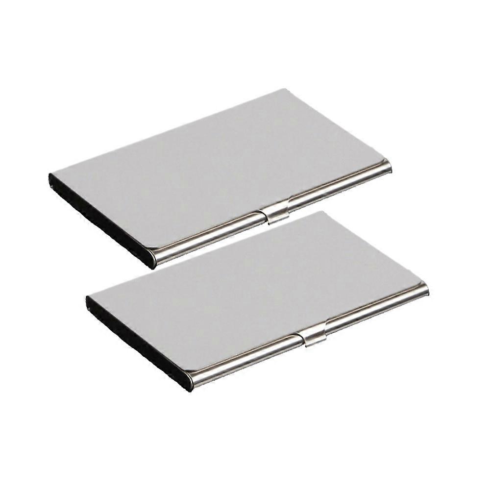 Mirror Stainless Steel Card Holder For Name Cards With Card Storage Function Silver Color 10.5X4.5CM 1Pack