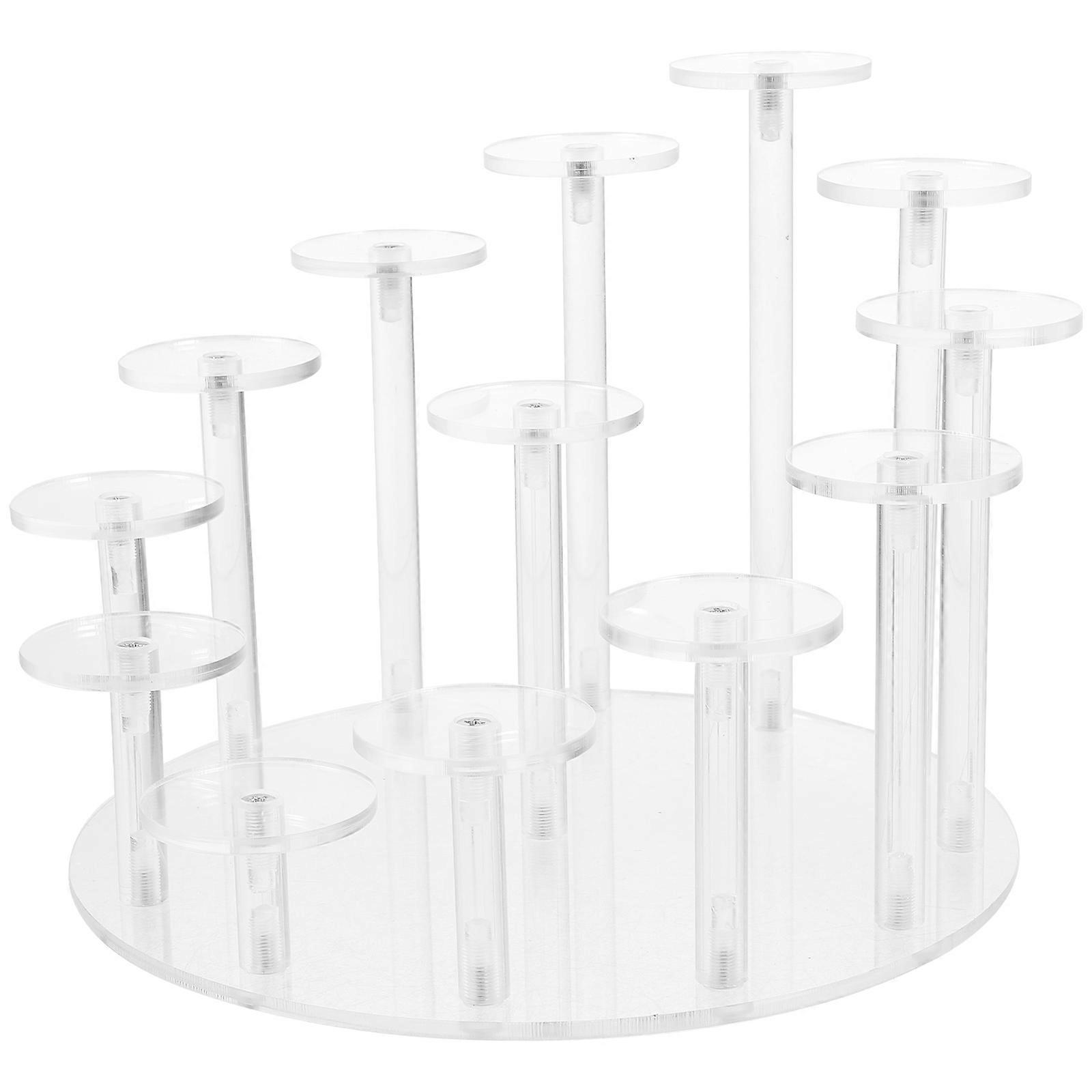 13 Slots Acrylic Jewelry Display Stand Suitable For Retail Use Featuring Transparent Design 1Pcs