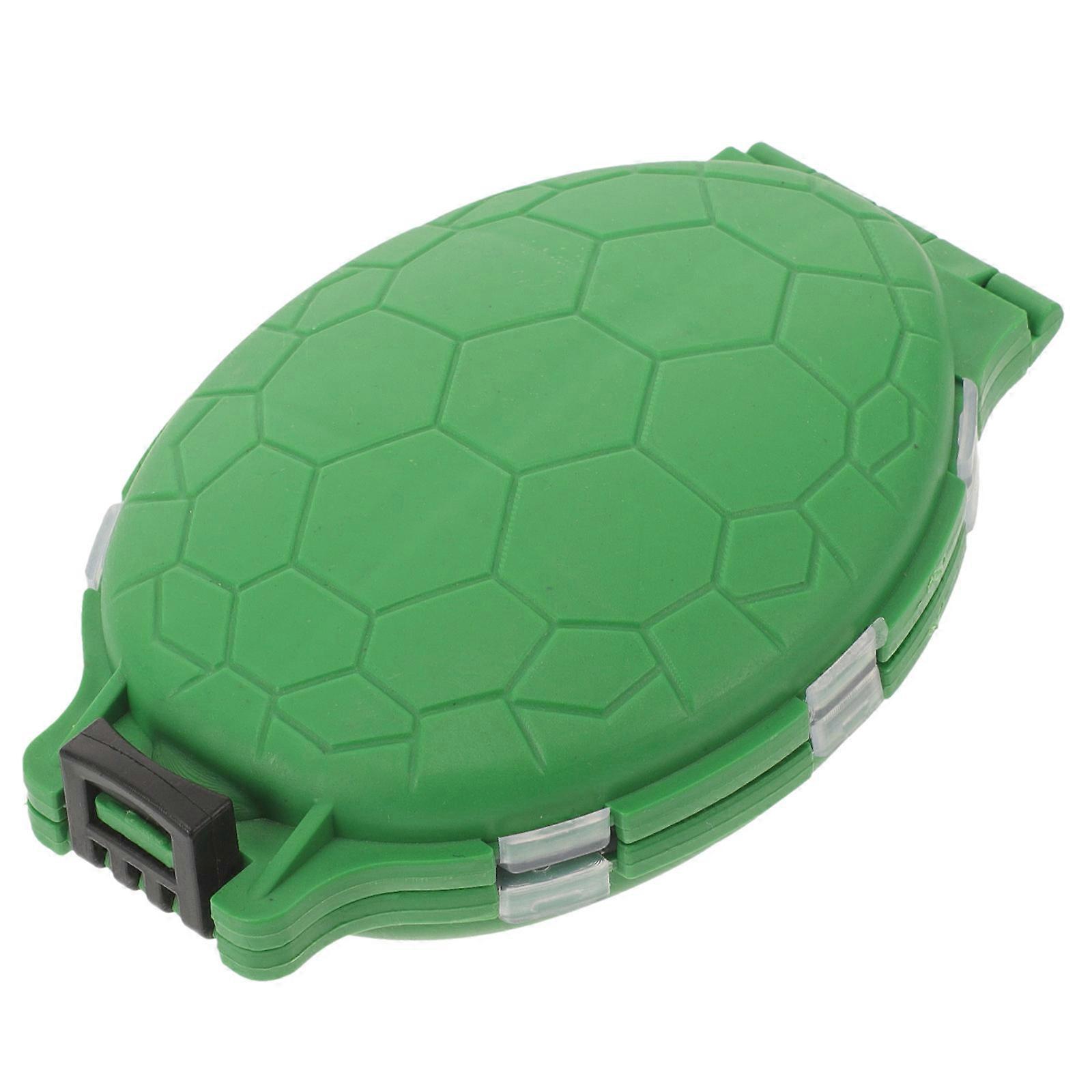 Waterproof Fishing Hook Box Accessories ABS with Transparent Cover Green Size 9.8 x 6.5 x 2.6