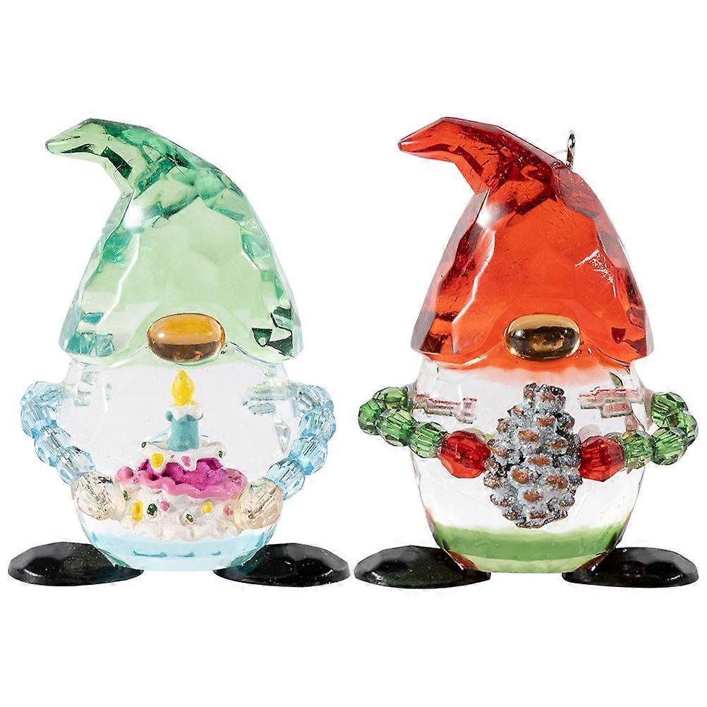 Cartoon Elf Shape 2Pcs Xmas Tree Hanging Pendant Ideal For Party Decoration And Gift Recipients Featuring Charming Festive Design