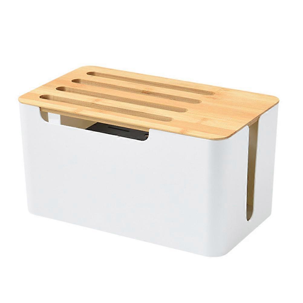 White Durable Router Storage Box for Home Cable Organizer with Sturdy Synthesis Material 7.8 Inches