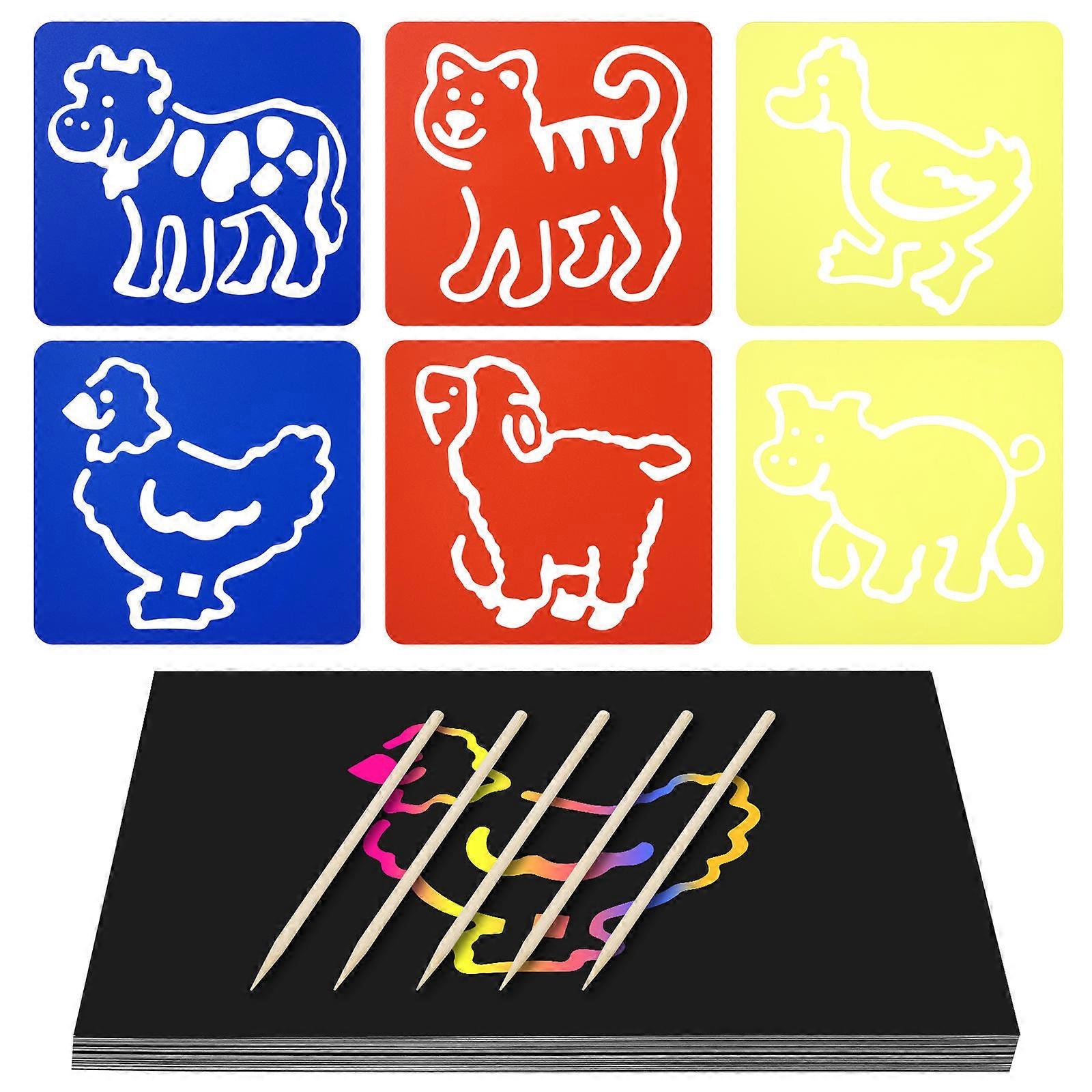 Scratch Paper Crafts Rainbow Paper Set for Kids 1Set