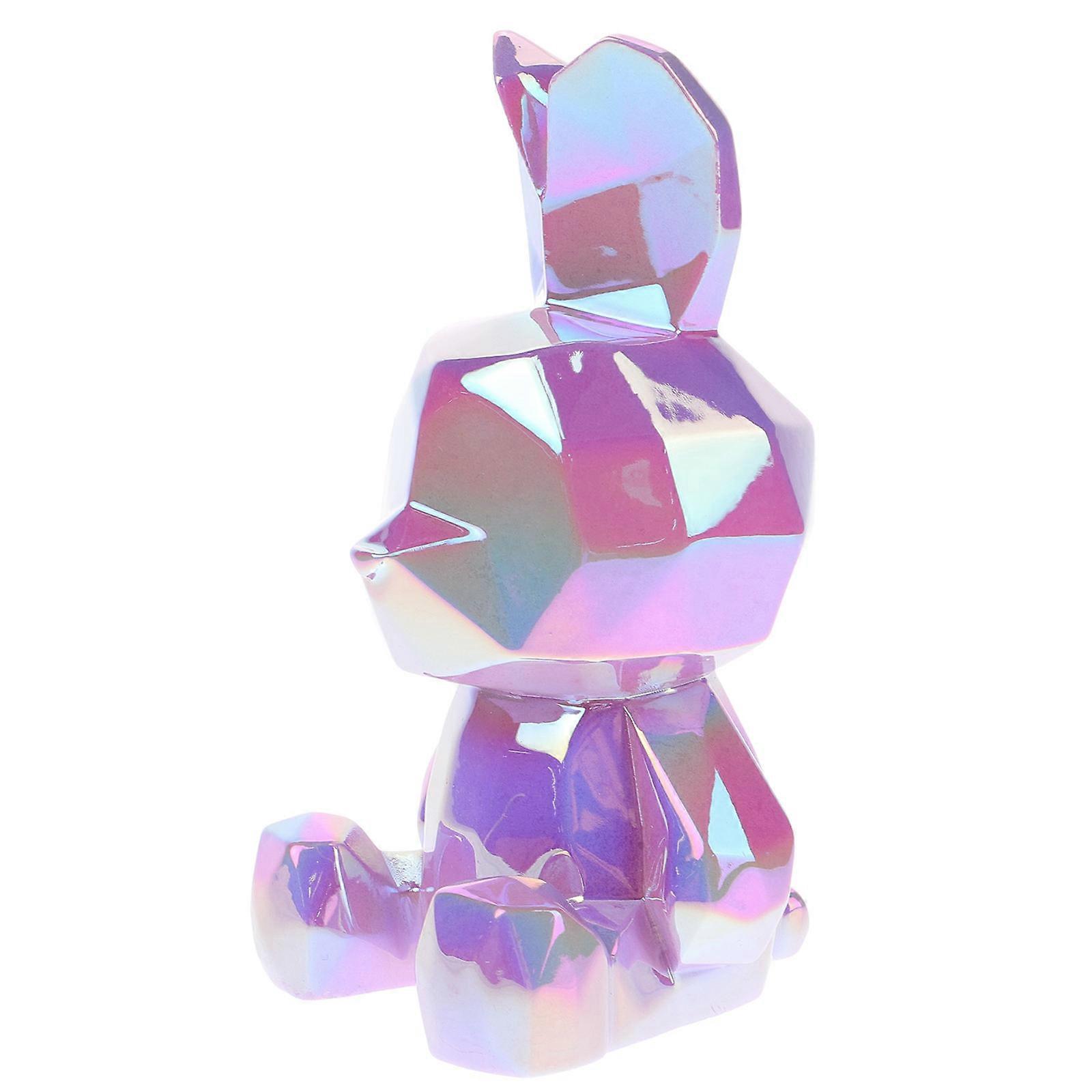 Abstract Bunny Shaped Desktop Resin Craft Transparent Rabbit Figurine Adornment