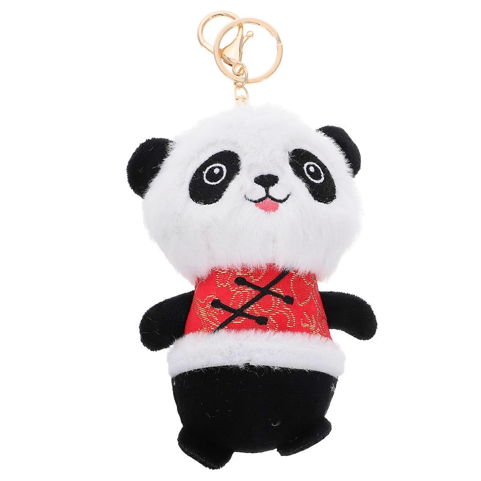 Adorable Panda Keychain Plush Doll Pendant For Backpacks And Purses Casual Use 8.3X3.9X2.4In Backpack Decoration 1Pcs