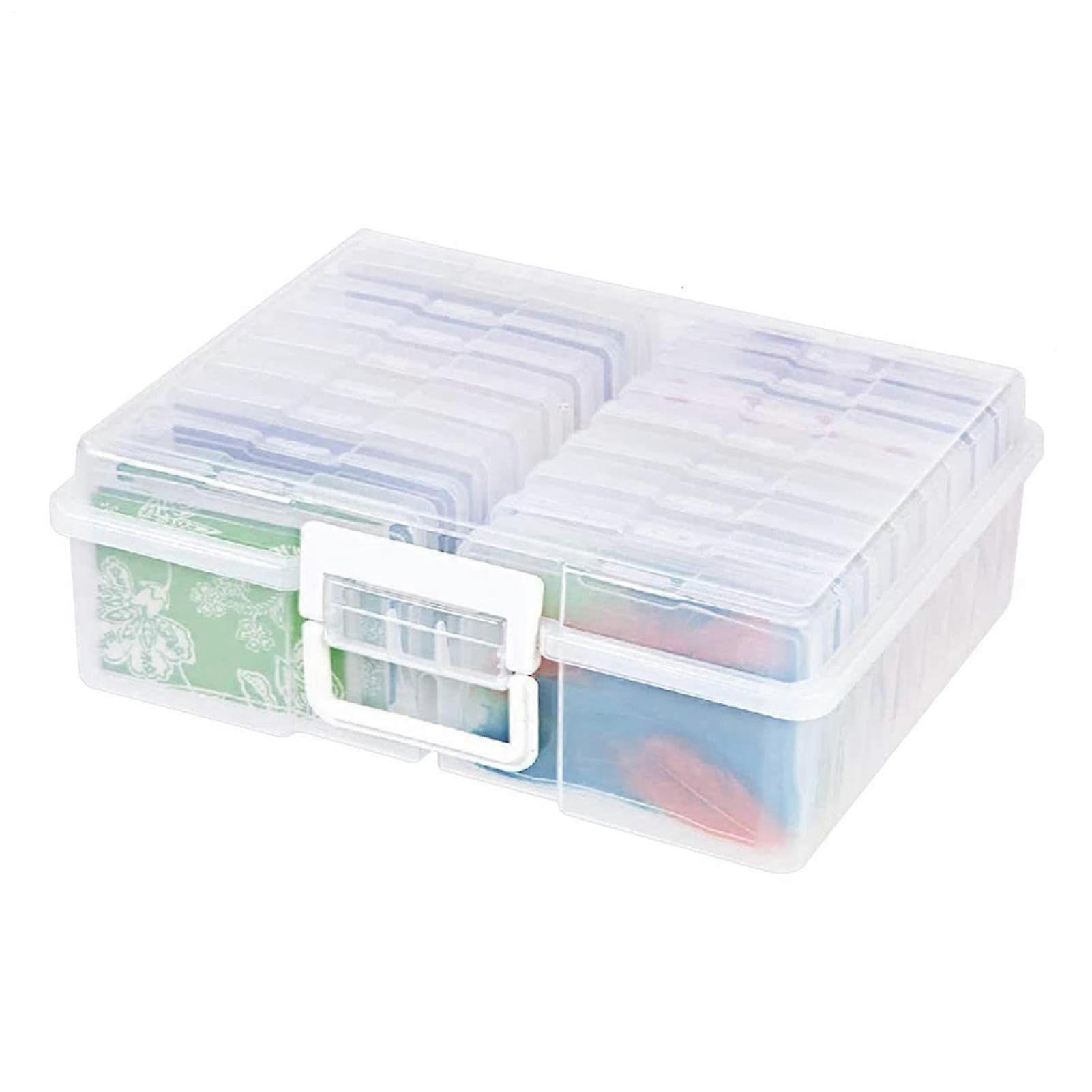 Photo Storage Box with Clear Cases – Archival Organizer for Photos, Stickers and Crafts