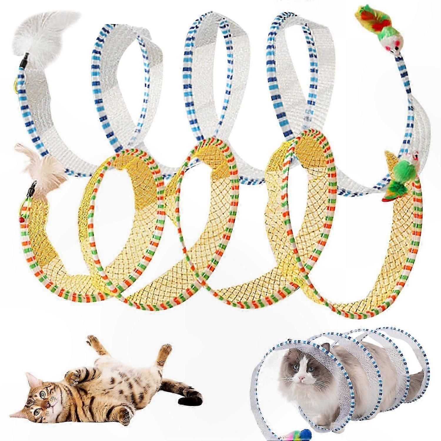 Foldable Play Tunnel for Cats, 2pc Spiral Design for Kittens and Active Felines