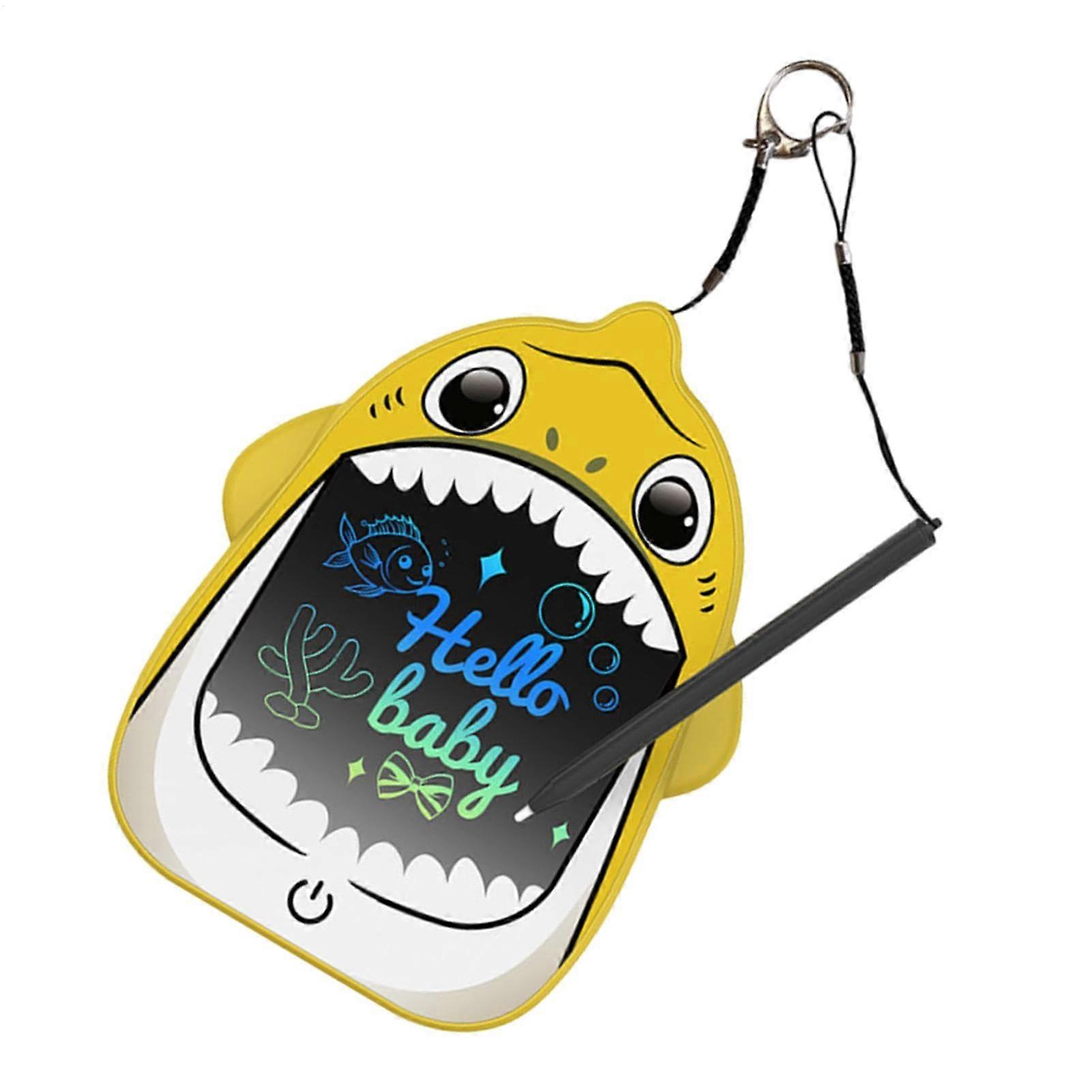 Shark Doodle Pad, Electronic LCD Drawing Toy Learning Tablet for Drawing Board, Sketch Board, for Toddlers Aged 3 to 5 Years Yellow