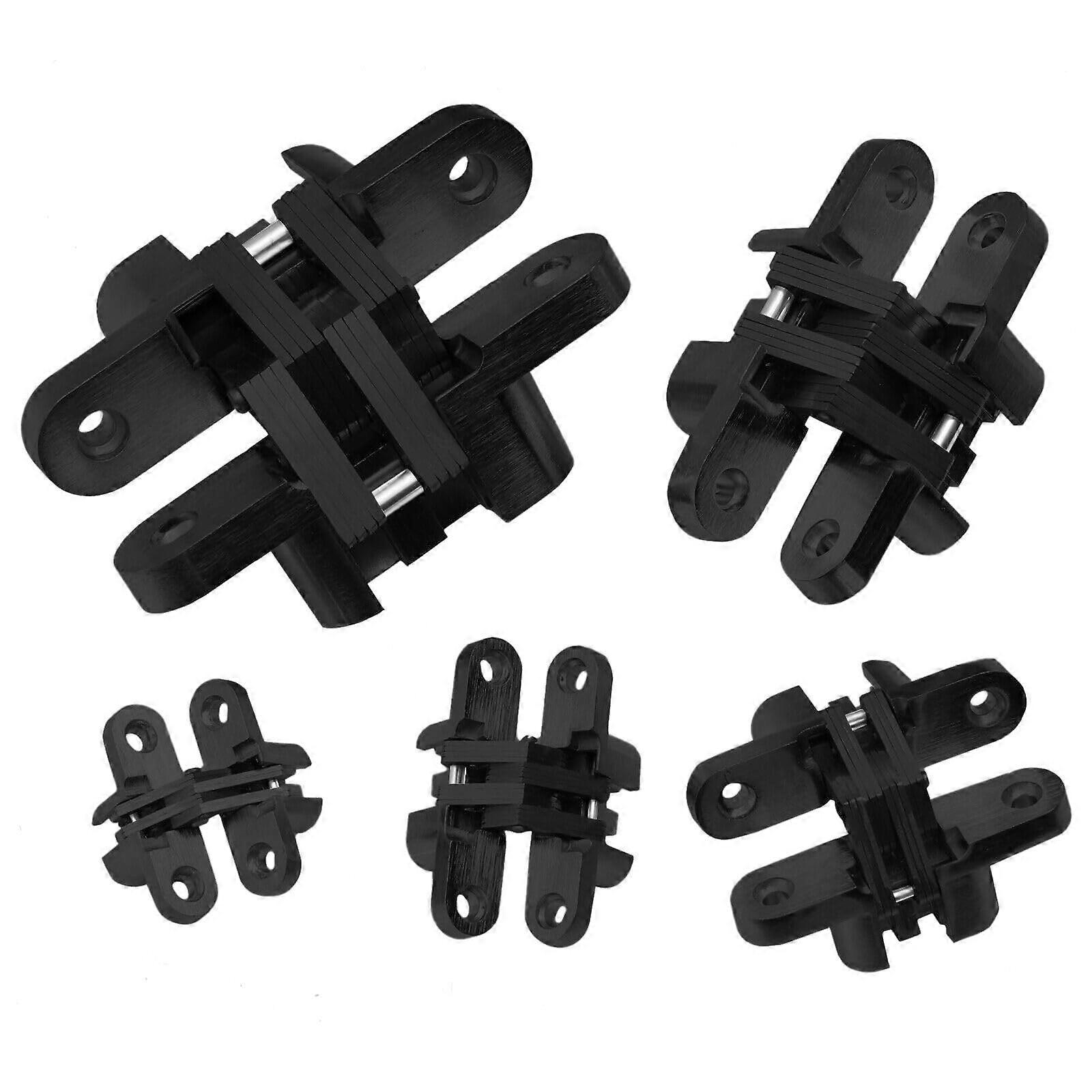 Stainless Steel 180° Cross Heavy Duty Concealed Mounting Hinge Black - 60kg Load Capacity, 5 Sizes Available