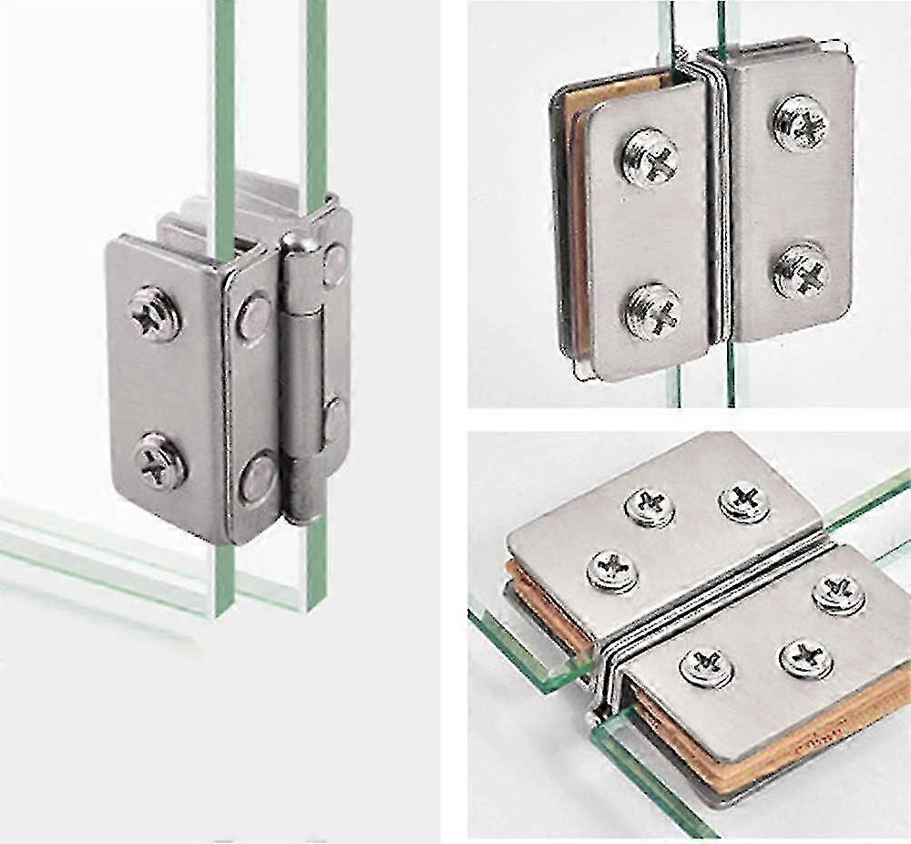 Glastürscharniere Edelstahl 270° drehbar 2er-Pack kompatibel mit 8-10mm Glas