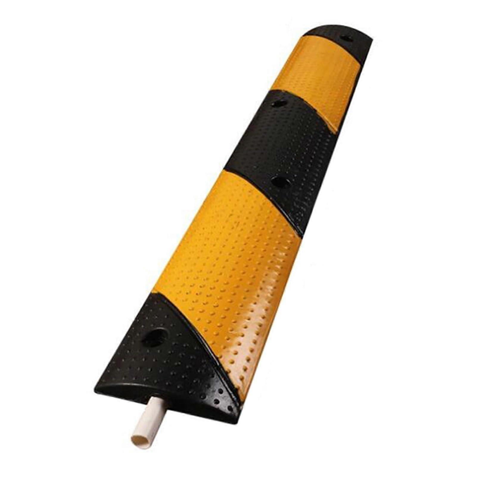 Rubber speed bumps for the road with 1 and 2 cable channels, garage ramp attachment 100x15x3cm