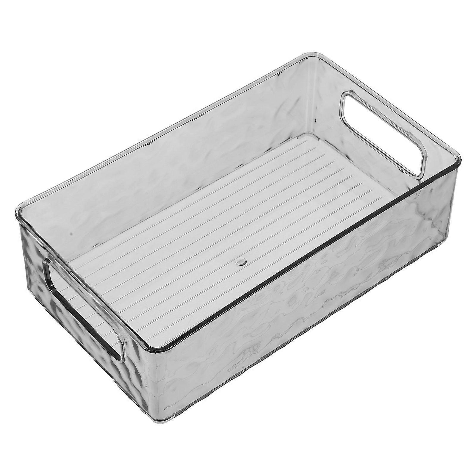 Stackable Transparent Long Plastic Storage Box, Clear Durable Organizer Bin for Kitchen Pantry, Refrigerator, Freezer, and Vegetable Storage