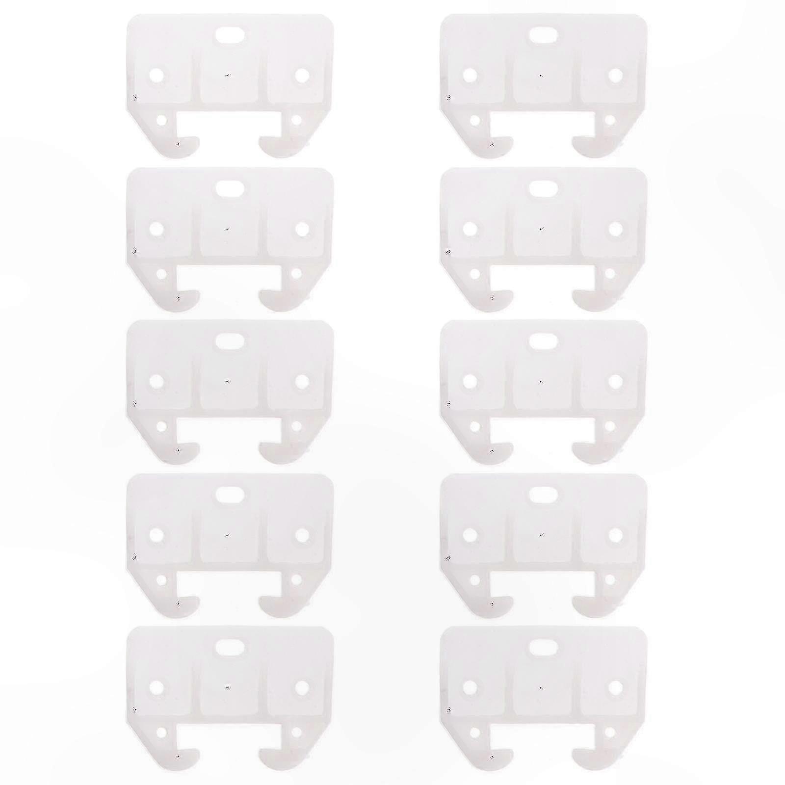 White Plastic Drawer Track Guides, 10-Pack Replacement Slides for Furniture Repair