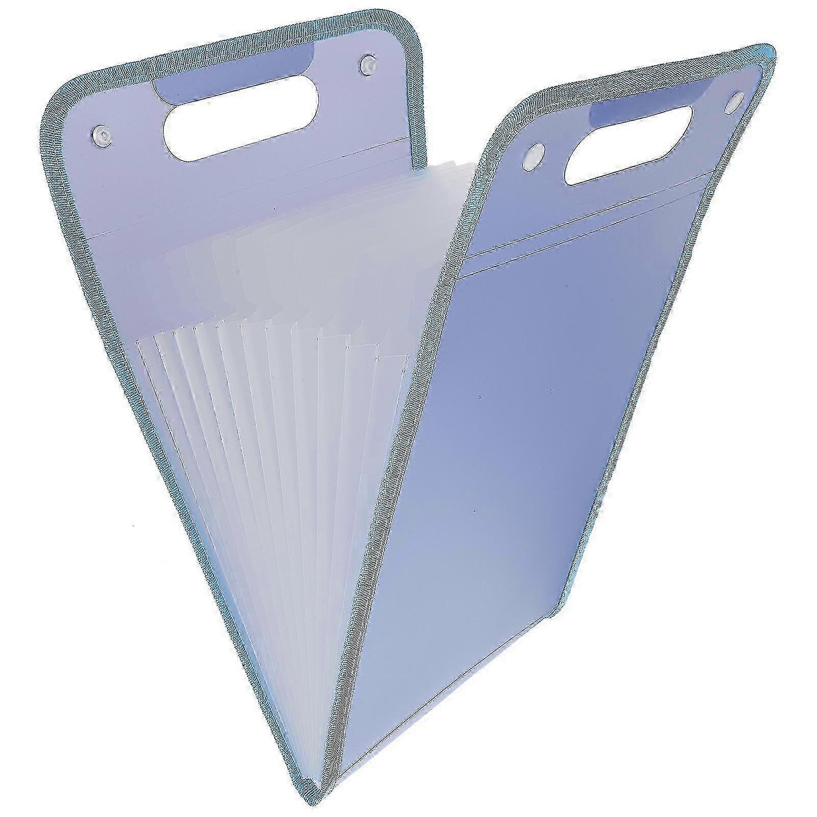 Large Capacity Portable Expanding File Folder for Documents - Blue Organizer with Multiple Pockets