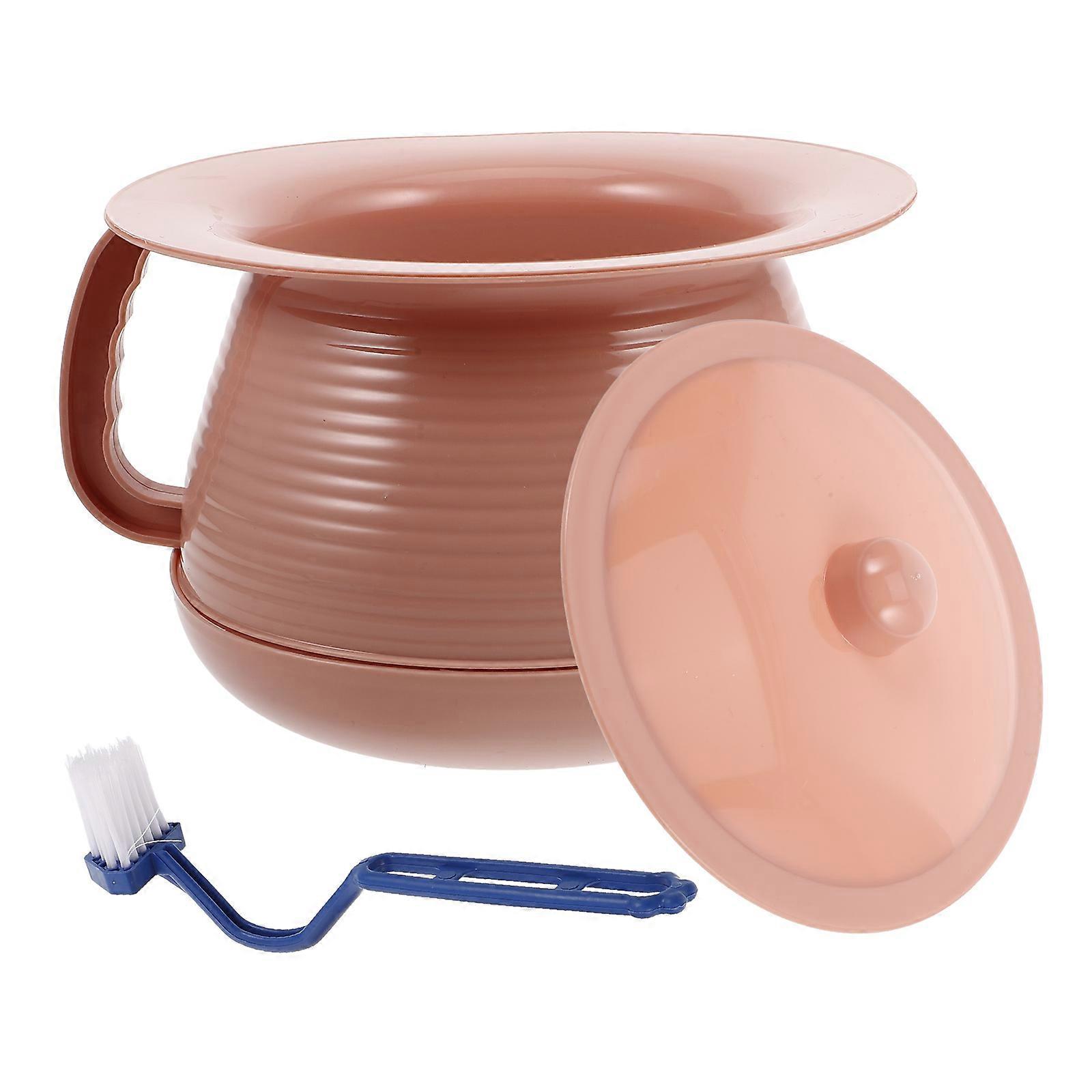 Portable Urinal Chamber Pot with Lid for Kids Multifunctional Use Durable Plastic Bedside Car 0.5L