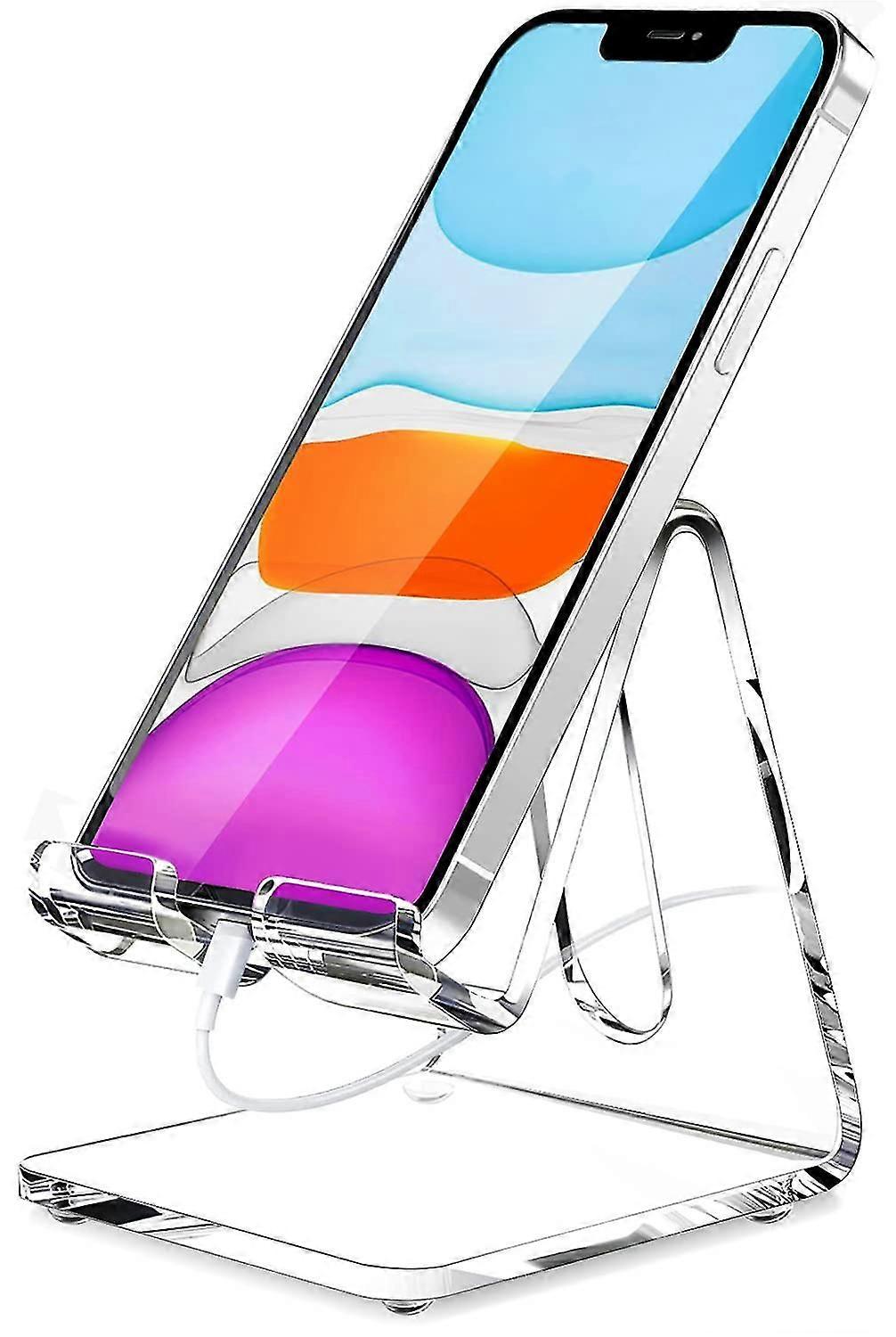 Acrylic Clear Phone Stand for Desk - Portable & Transparent
