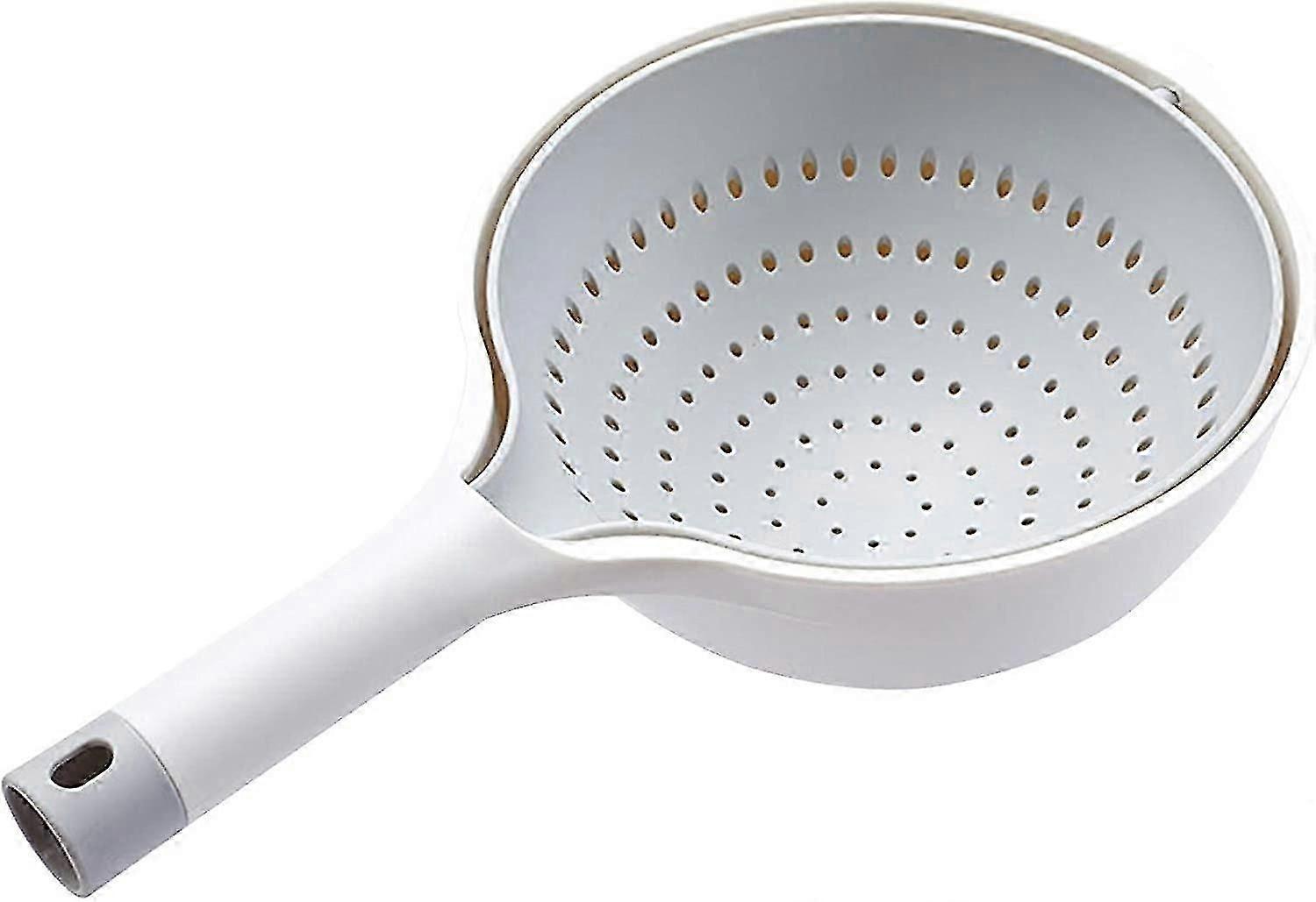 Rolling Colander Kitchen Strainer with Handle - Double-Layer Innovative Design