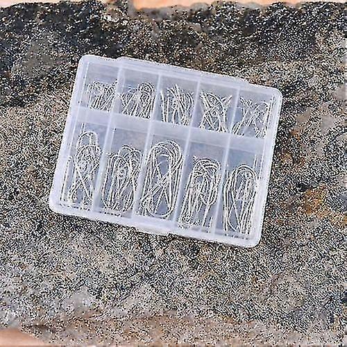 Fishing Hooks 1 Box 100pcs 3# - 12# 10 Sizes Steel Jig Hooks With H...