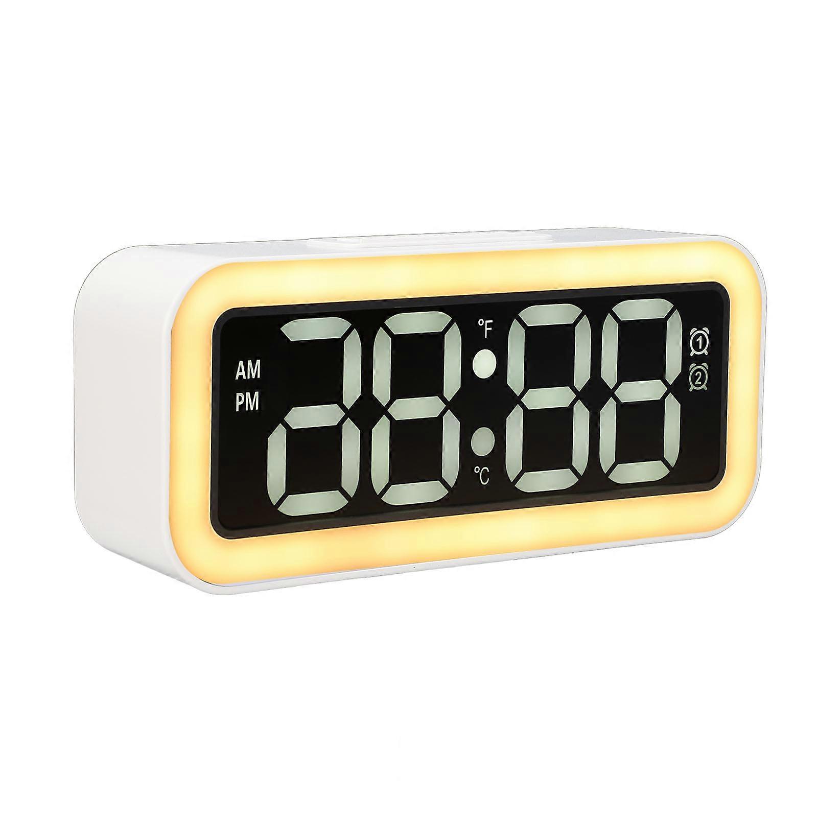 Digital Large Display Alarm Clock TS-3002 5.7in LED White with Temp Reader