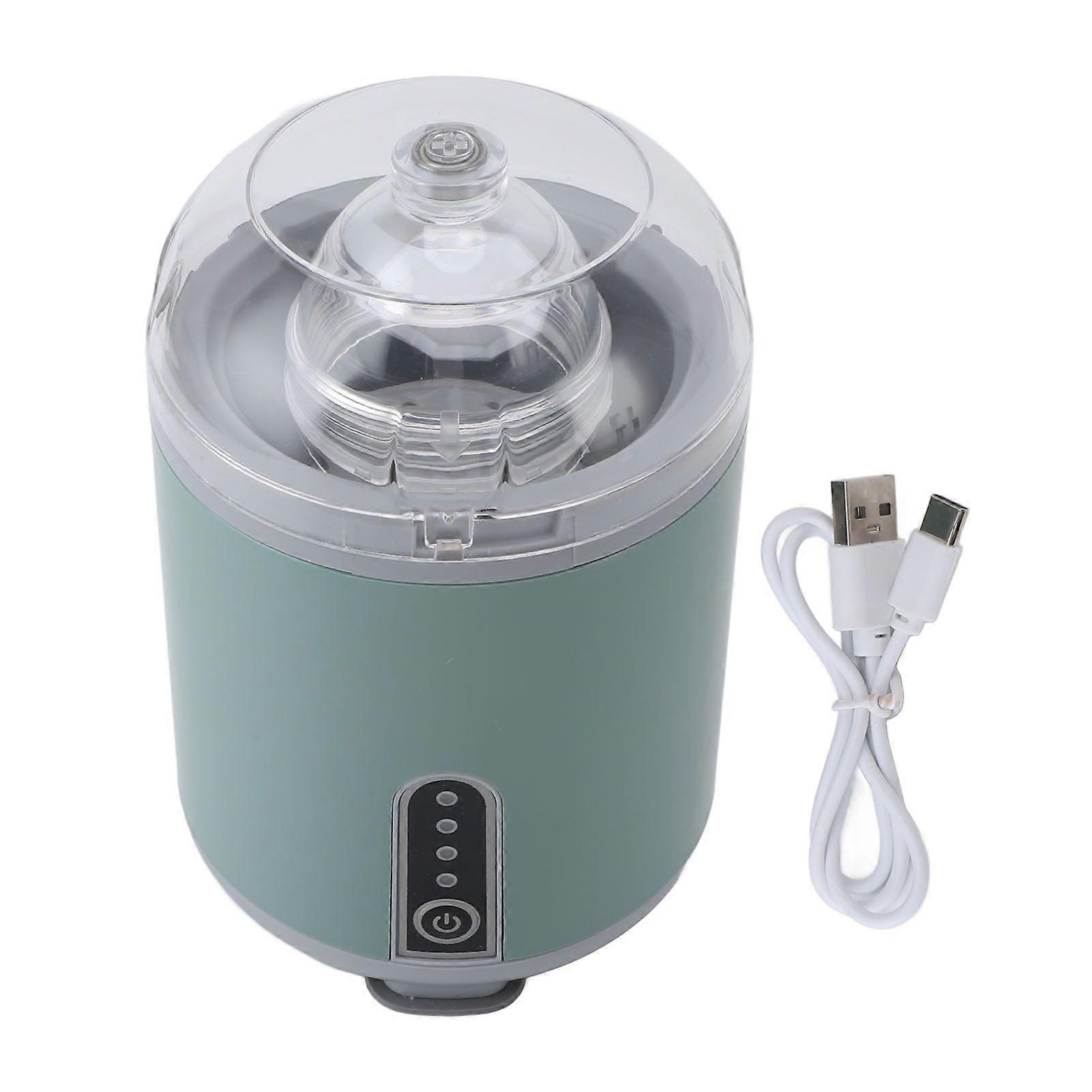 Electric Golden Egg Maker 1200mAh Rechargeable Automatic Egg Yolk White Mixer with Transparent PC Lid Anti Slip Base for Breakfast Green