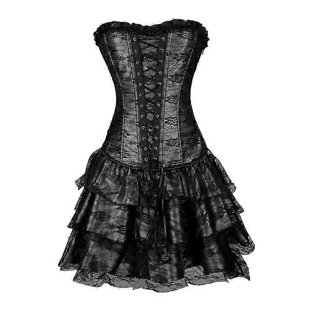 Gothic Retro Vintage Tapestry Steampunk Corset with Chain