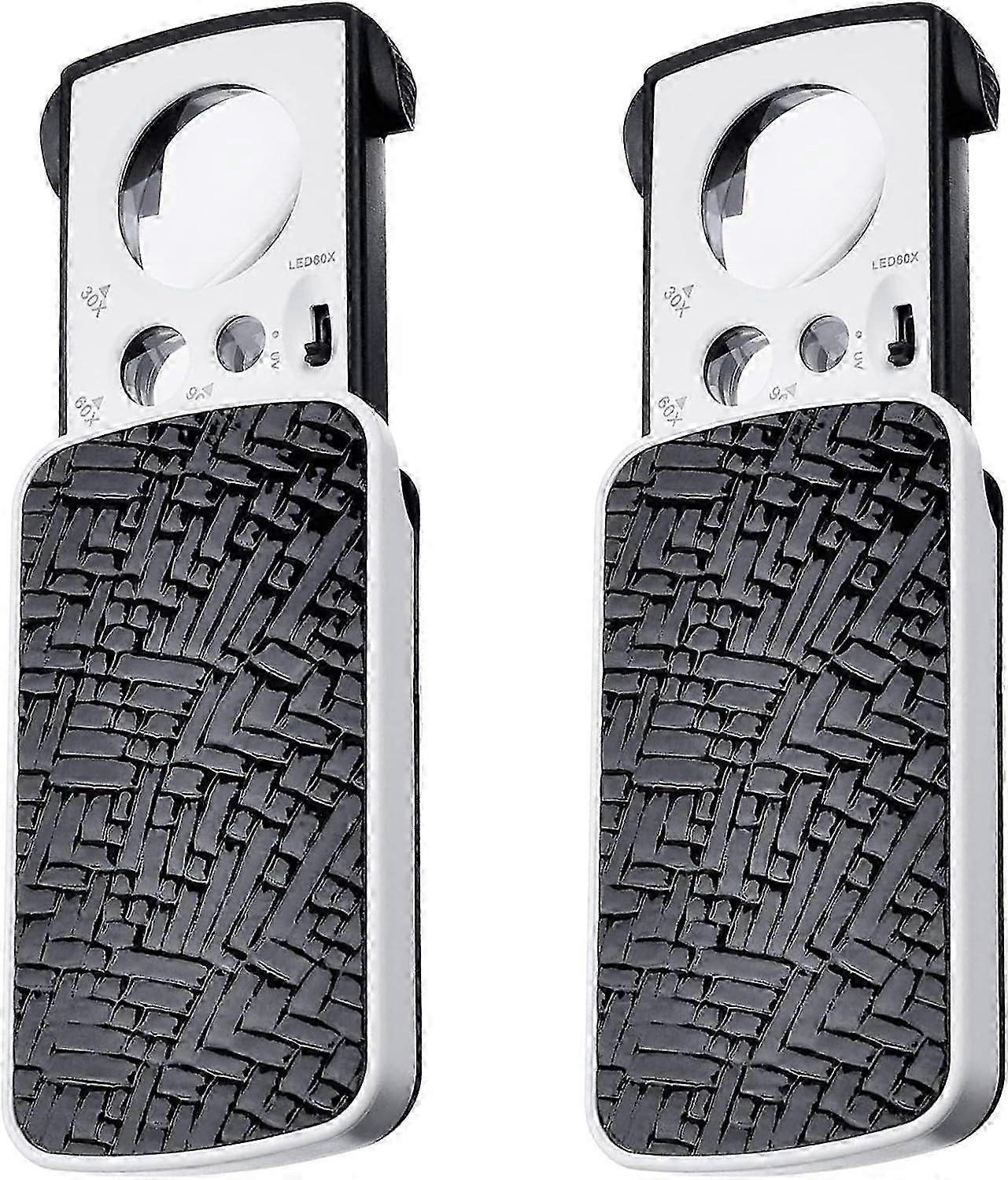 Magnifying Glasses 2pcs LED Illuminated Portable Pocket Magnifying Glass, 30X 60X 90X Small Multi Powerful Magnifying Glass with Black Light, Ideal fo