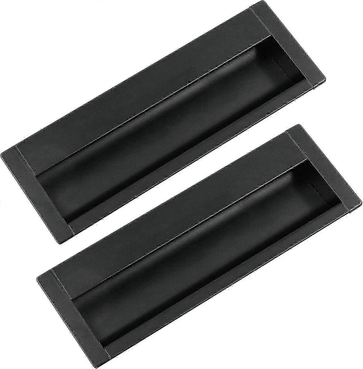 Sliding door hardware for wardrobe - 2 recessed seashell pulls 47mm