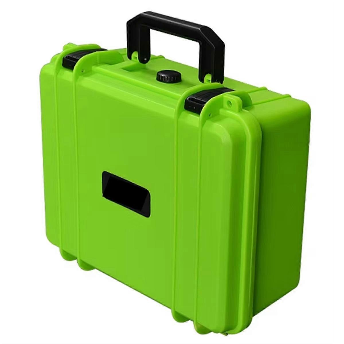 Portable Suitcase Thicken Plastic Hard Case Equipment Hardware Toolbox Large-Capacity Instrument Box with Sponge Green