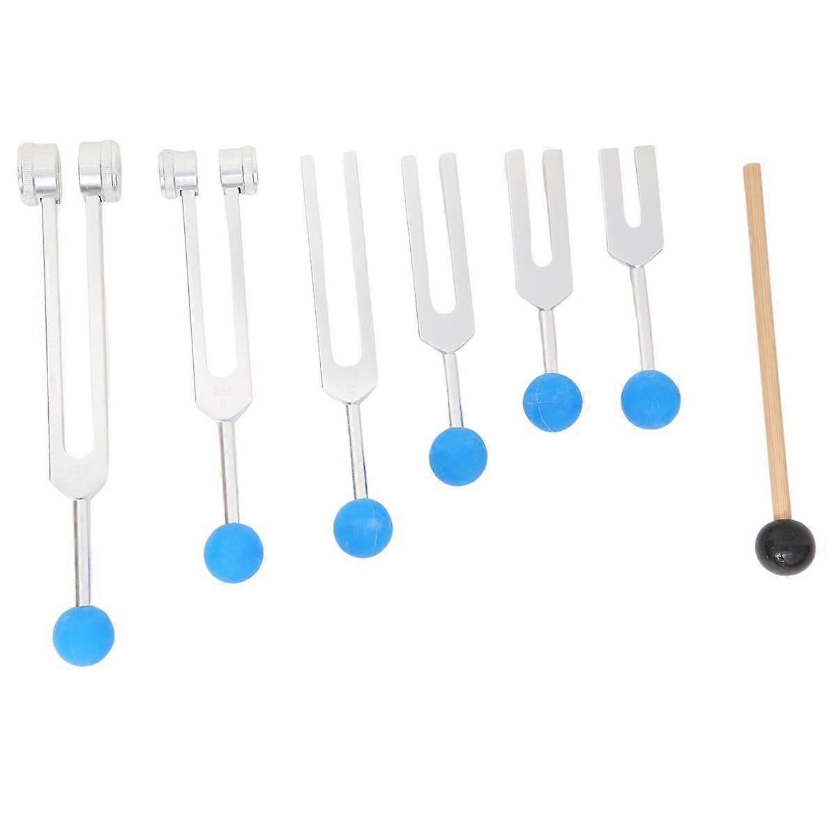 6Pcs 128Hz 256Hz 512Hz 1024Hz 2048Hz 4096Hz Tuning Fork for Tuning Fork Kit Healing Sound Vibration