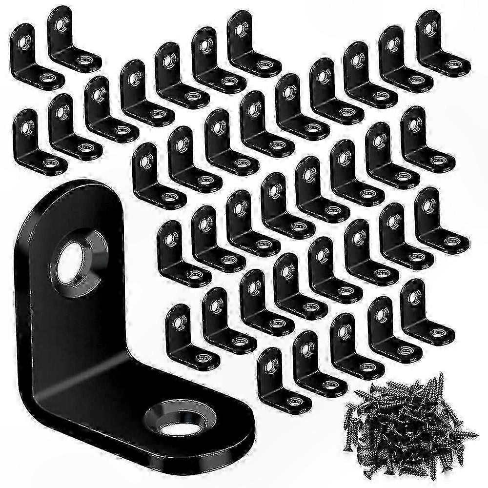 40Pcs L Bracket Angle Set, 90 Degree Corner Brackets for Wood Projects