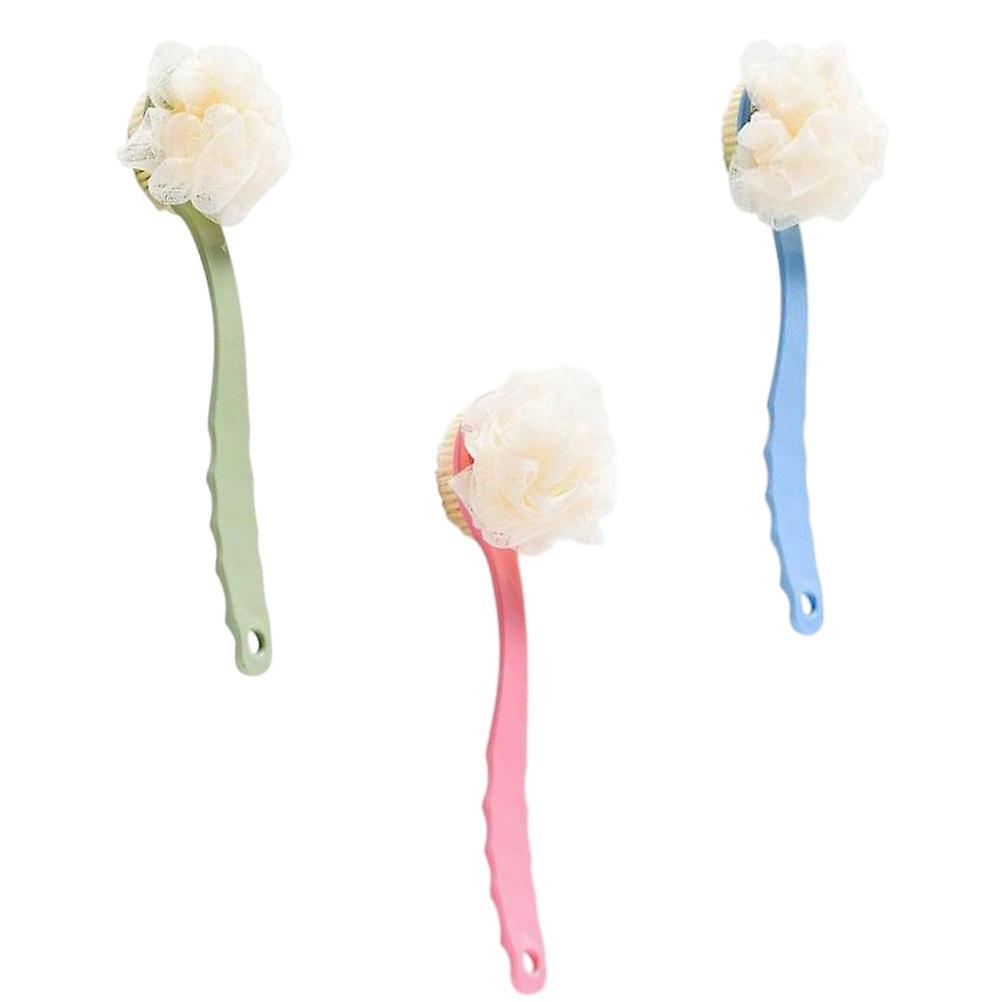 Shower Brush with Long Handle for Bathing Use Made of PP Assorted Color Fits Perfectly in Hands