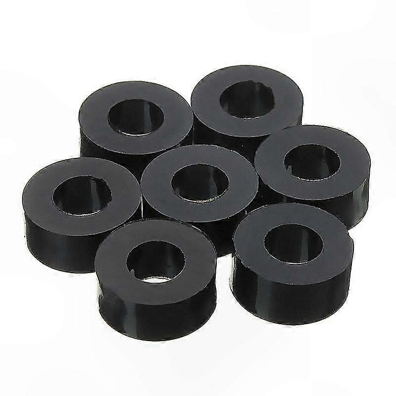 Black Nylon Flat Washers, 200-Pack Round Spacer Standoff Fasteners for DIY Projects and Hardware Applications
