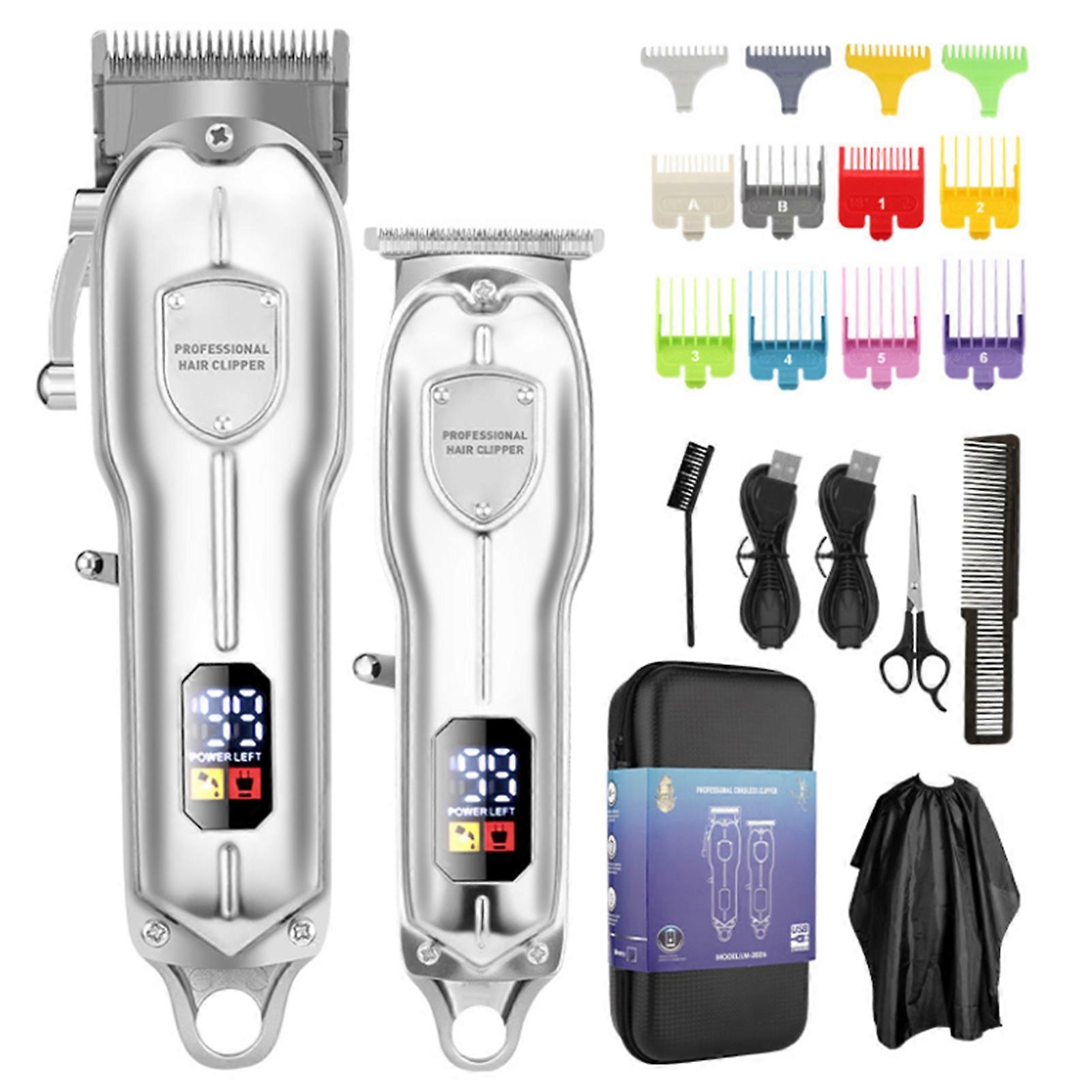 Tondeuse à cheveux sans fil Ensemble USB Rechargeable 1800mAh Argent Or