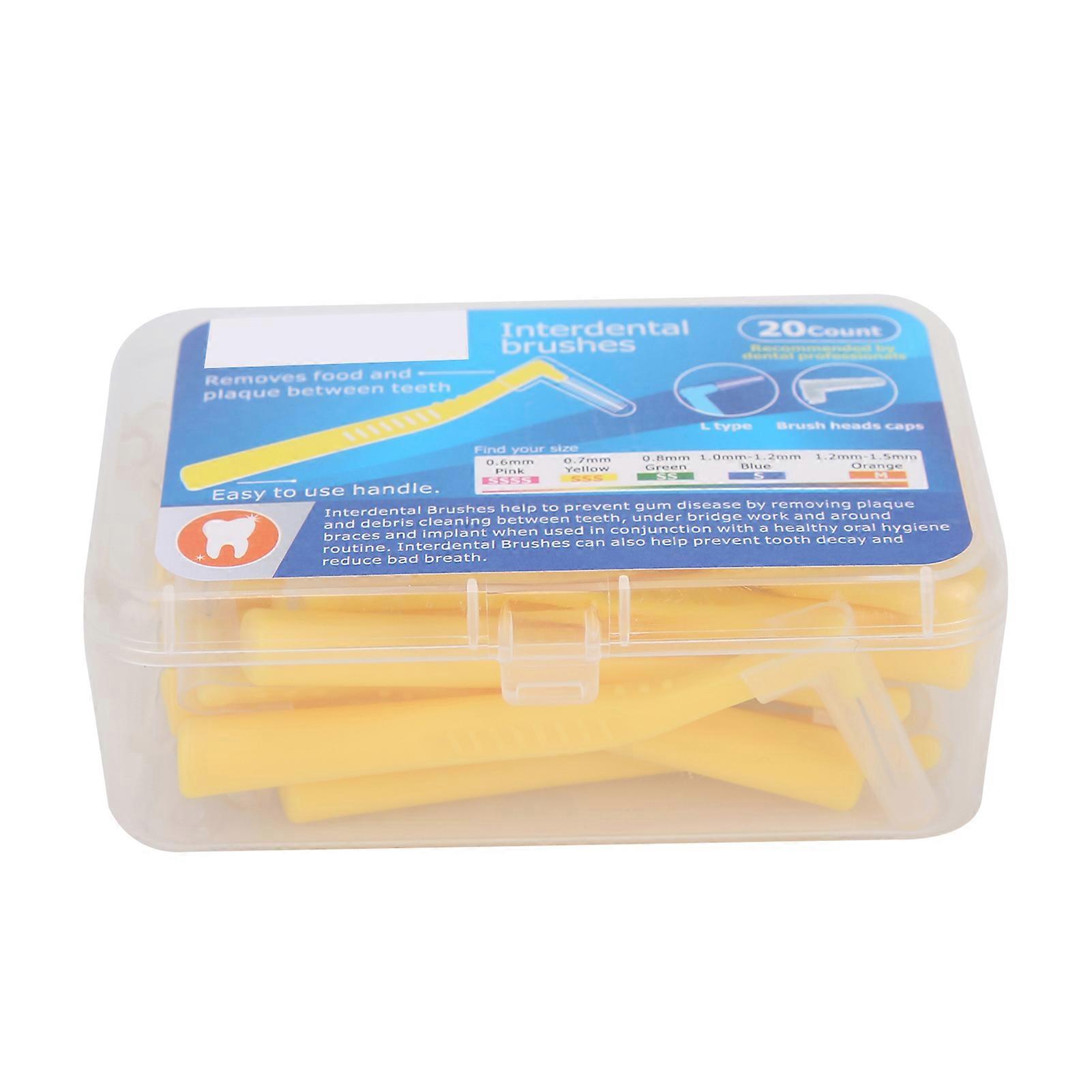 20pcs Yellow L Shape Interdental Brush Teeth Cleaner Toothpicks