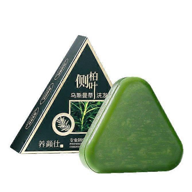 Platycladus Orientalis Shampoo Bar, Natural Usman Grass Solid Shampoo Bar for Gentle Cleansing & Nourishing Care for All Hair Types