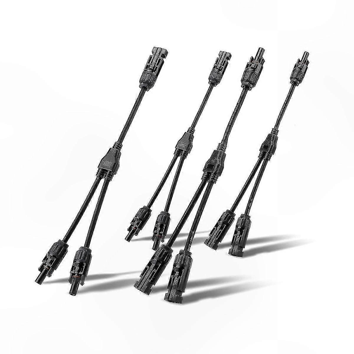 2 Sets Solar Panel Y Branch Connectors with Parallel Adapter Cables and Plug Tool Kit for PV Systems