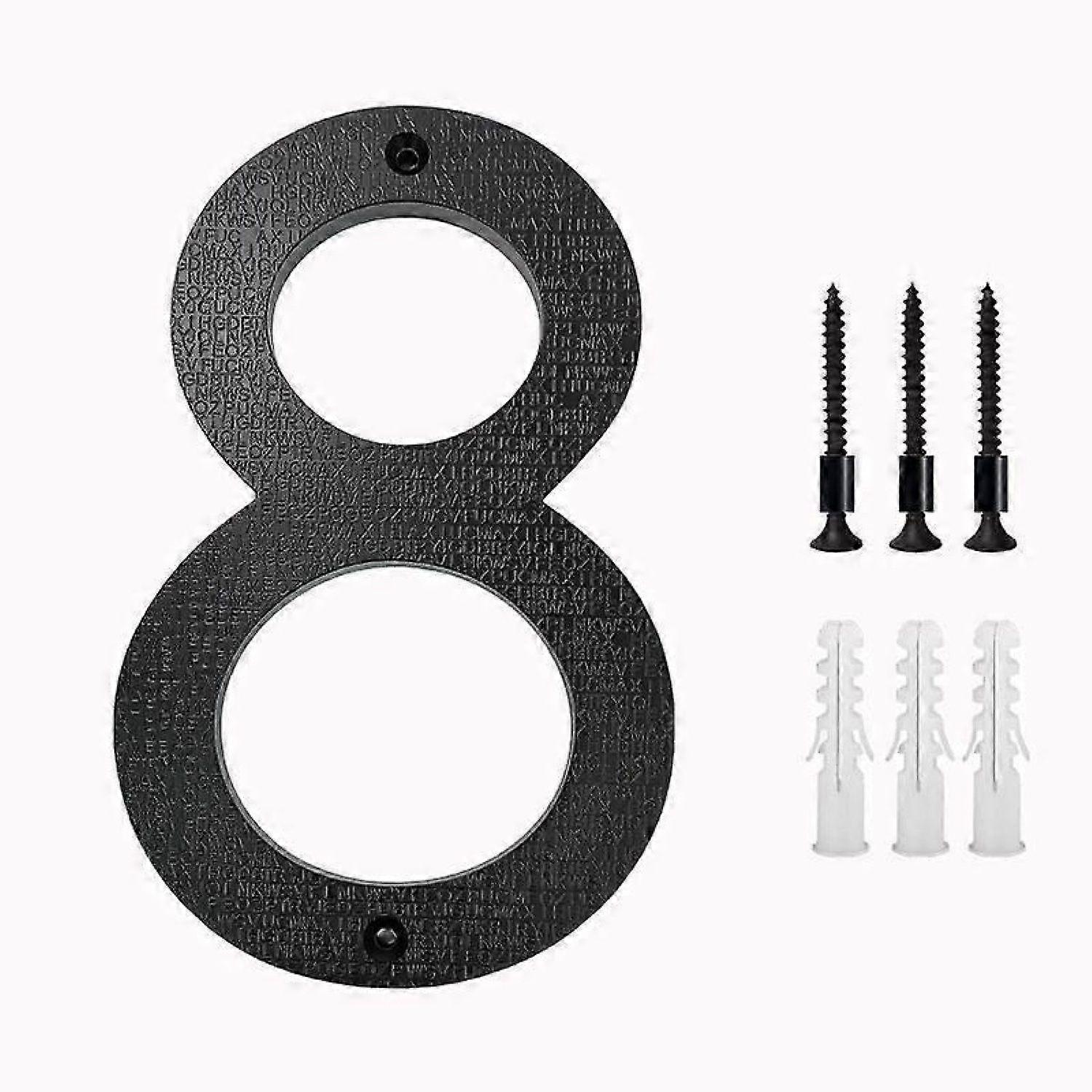 Large Black House Number, 20cm, Floating House Number Plaque, 3D Effect ABS Plastic Street/Door Number for Offices, Mailboxes, Garages (Number 8) -HK9