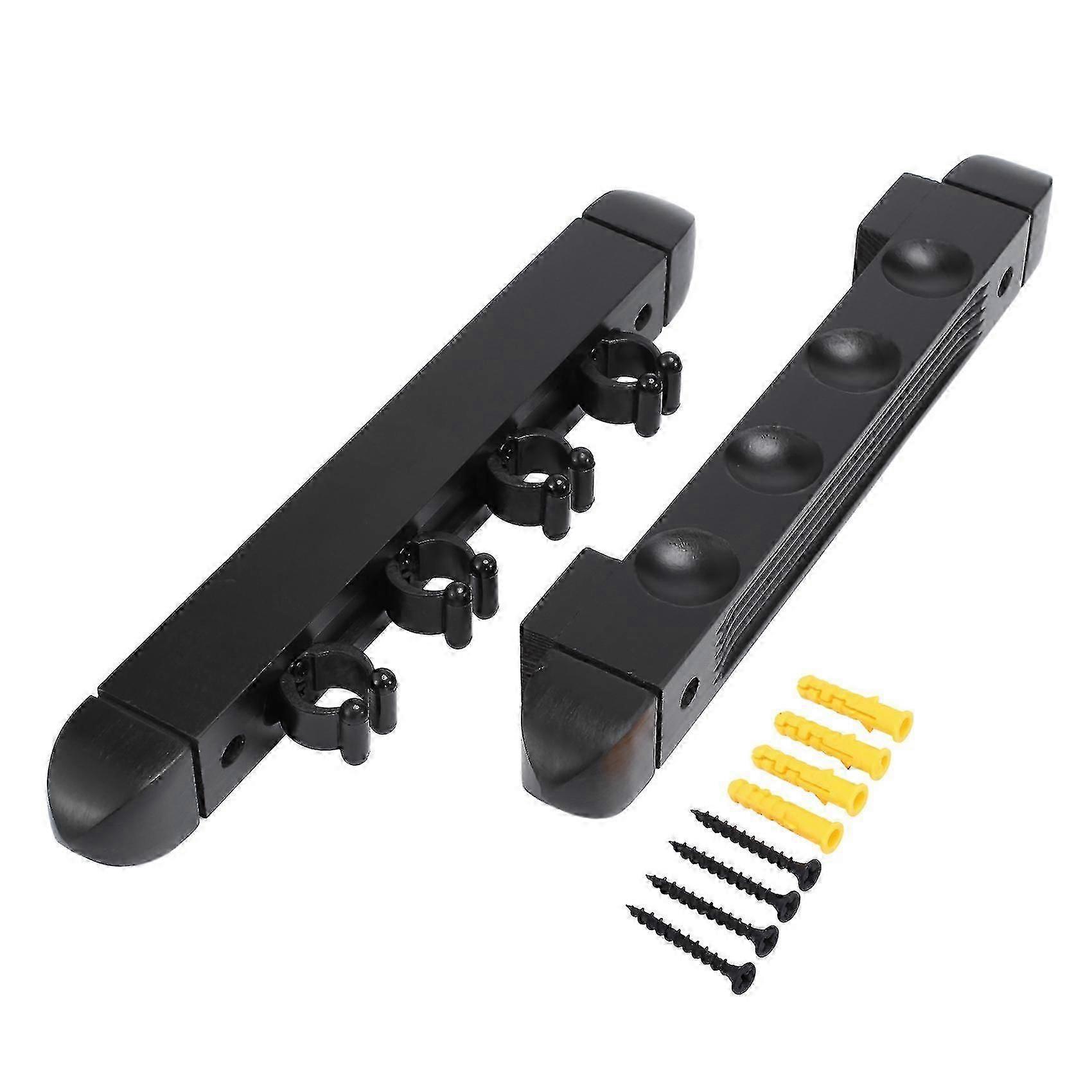 Support mural pour queues de billard en bois dur, 4 trous, 6 clips, support pour queues de billard