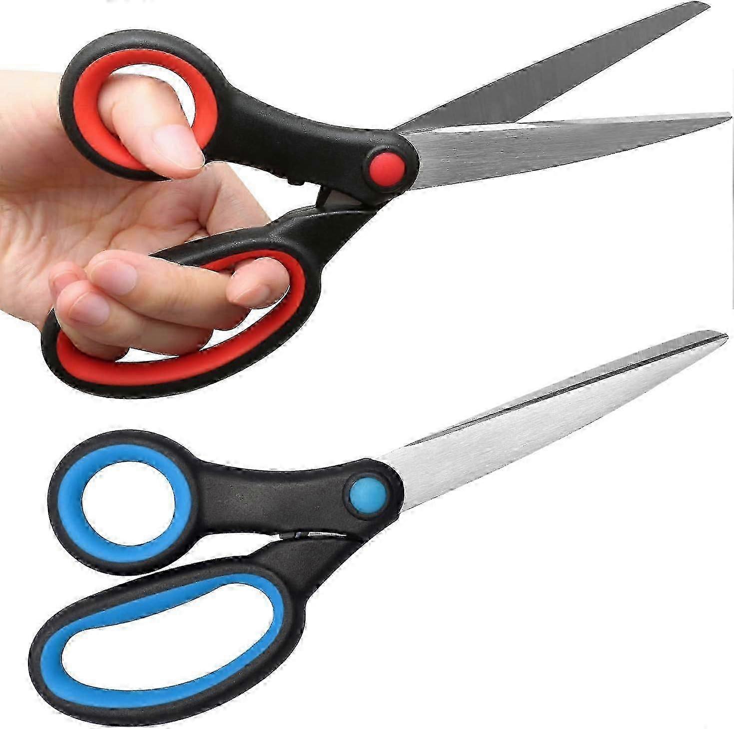2025 "2Pcs Left Handed Scissors for Crafting Paper Sewing, 8' Sharp Fabric Scissors for Adults Kitchen Stationery"