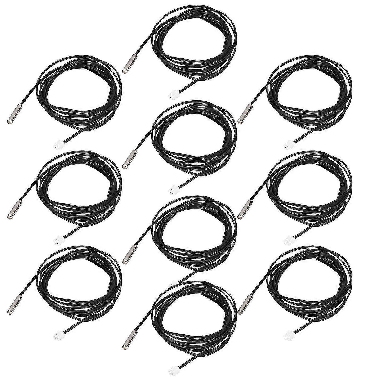10Pcs Thermistor Sensor NTC Temp Probe 5x25mm Cylindrical Head 2 Meters Cable Length5K B3950 Edition 0915